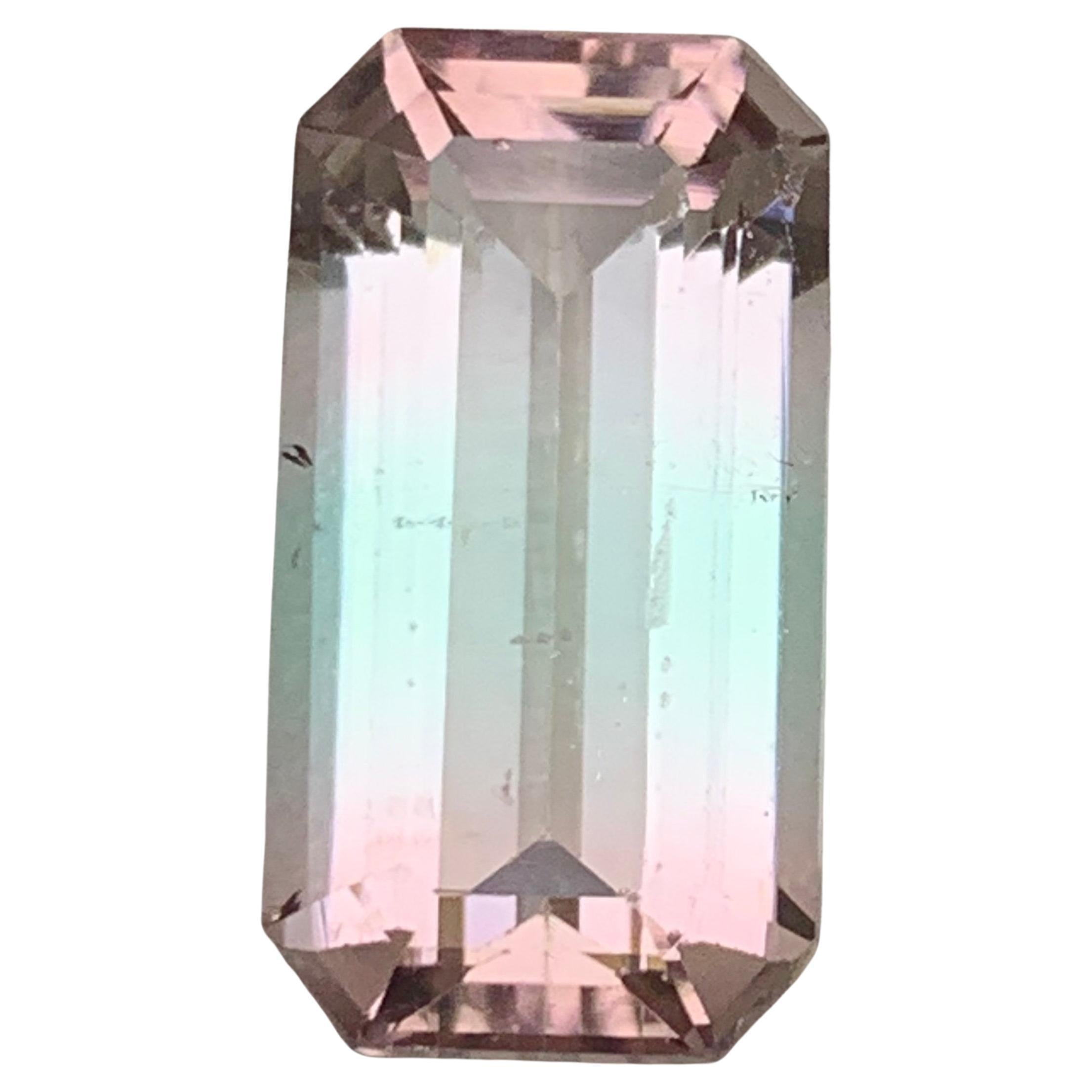 Bicolor Natural Turmalin Ring Lose Edelstein 6,95 Ct Smaragd-Schliff für Schmuck im Angebot