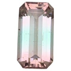 Bicolor Natural Turmalin Ring Lose Edelstein 6,95 Ct Smaragd-Schliff für Schmuck