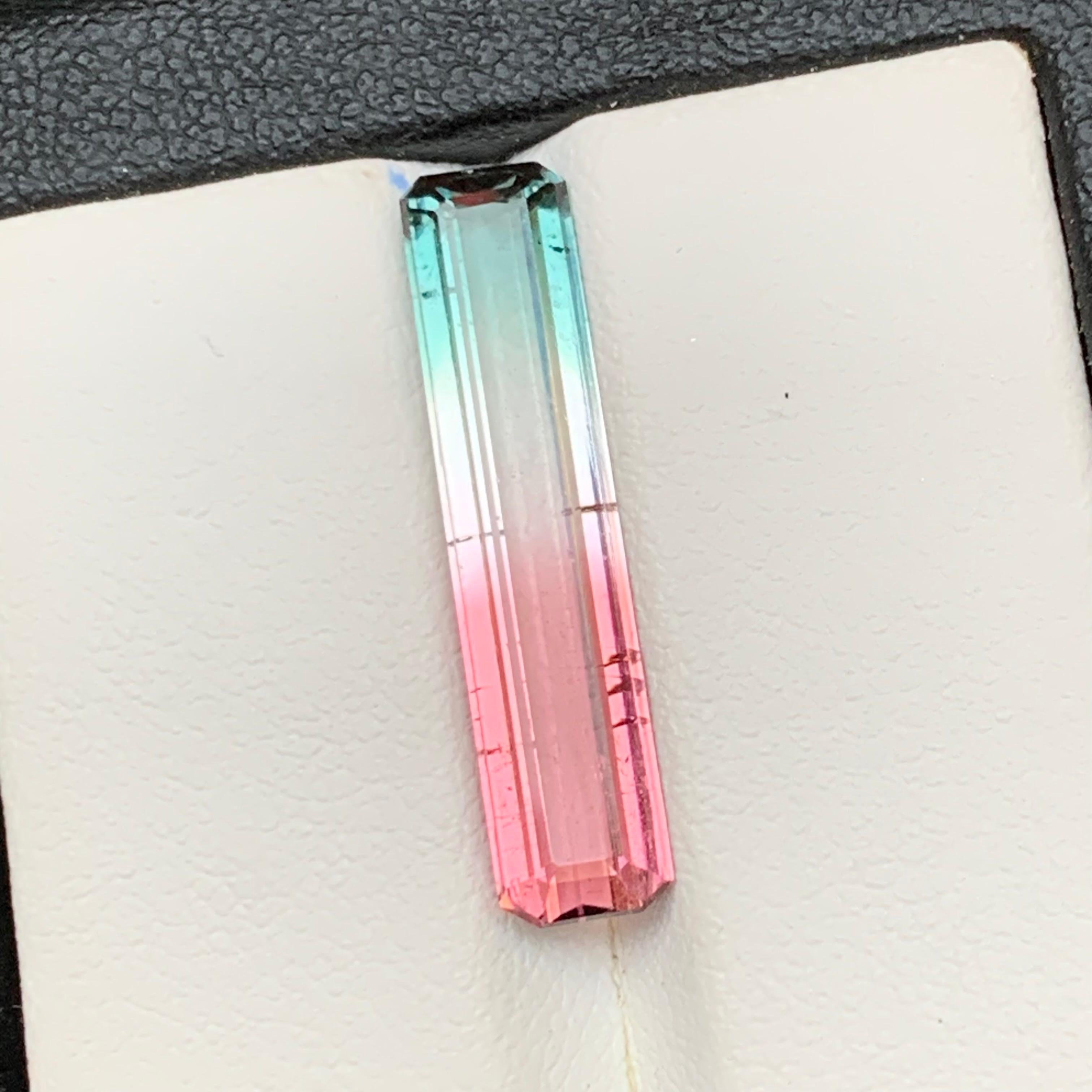Bague et pendentif en tourmaline naturelle bicolore  Pierre précieuse en vrac 6,20 carats taille émeraude Neuf - En vente à Peshawar, PK