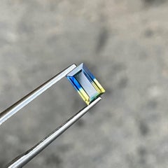 Bicolor Parti Sapphire Stone 0.75 Carats Baguette Cut Natural Sri Lankan Gem