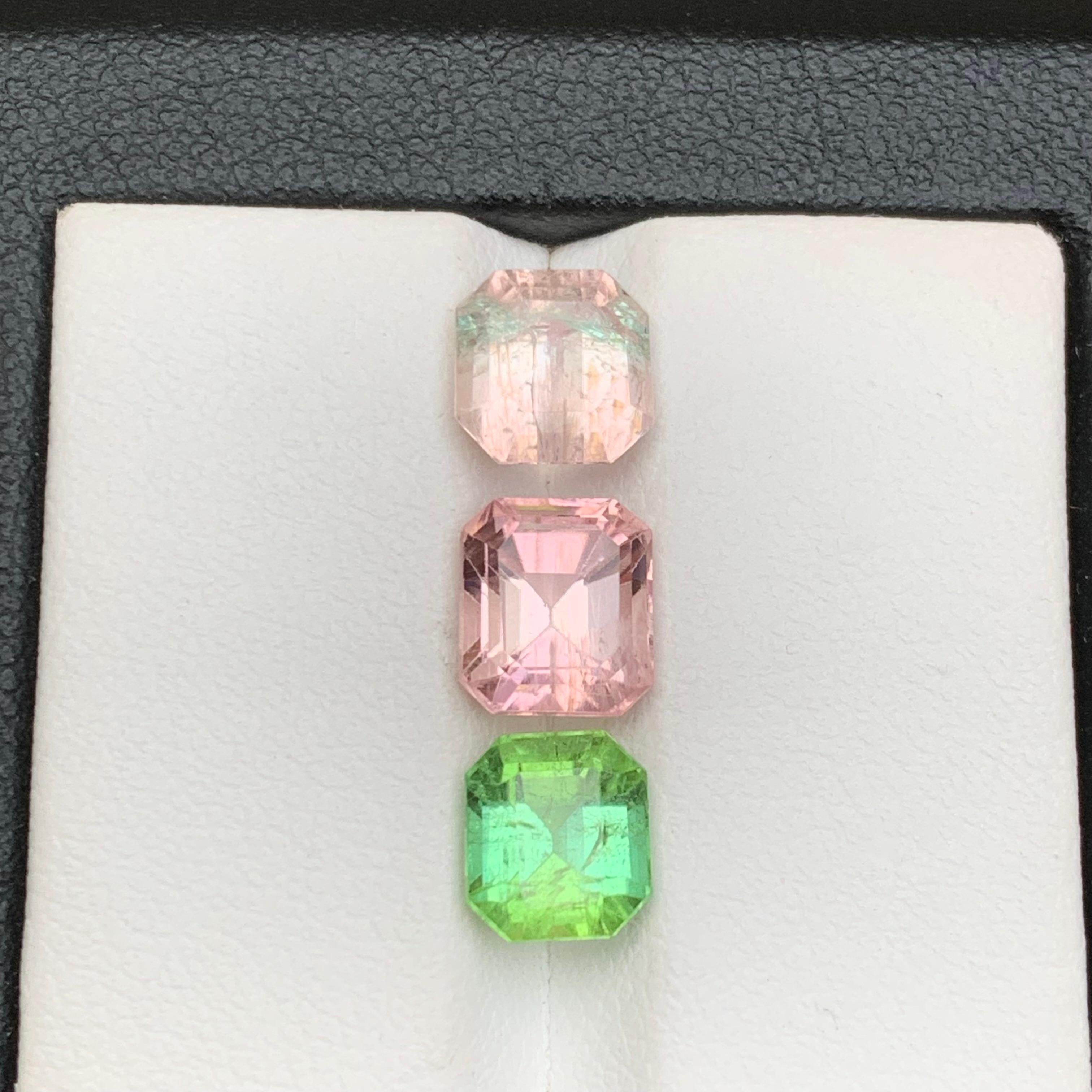 Bicolor, Pink & Mint Green Natural Tourmaline Loose Gemstones Lot 6.05Ct-Jewelry For Sale 5