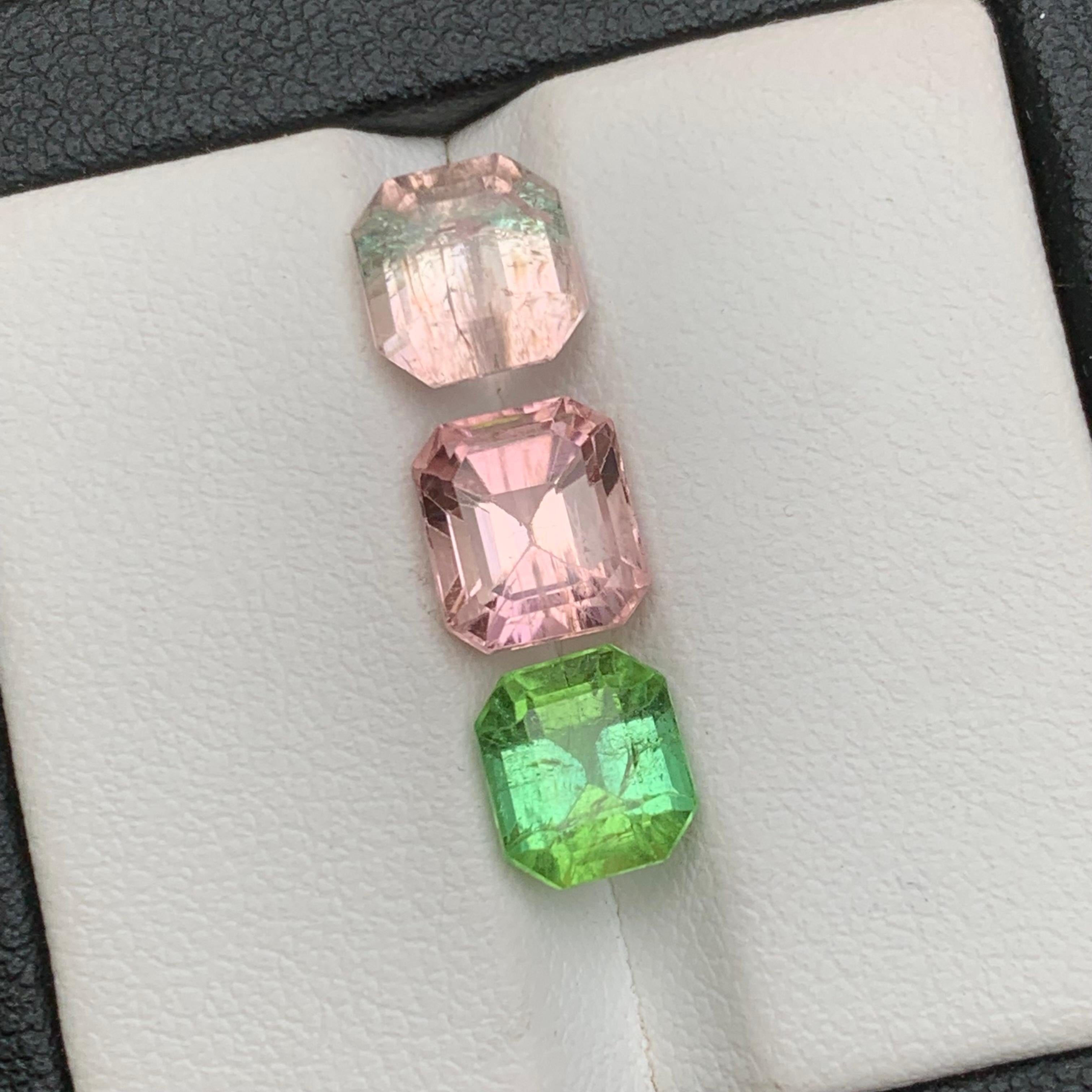 Bicolor, Pink & Mint Green Natural Tourmaline Loose Gemstones Lot 6.05Ct-Jewelry For Sale 6