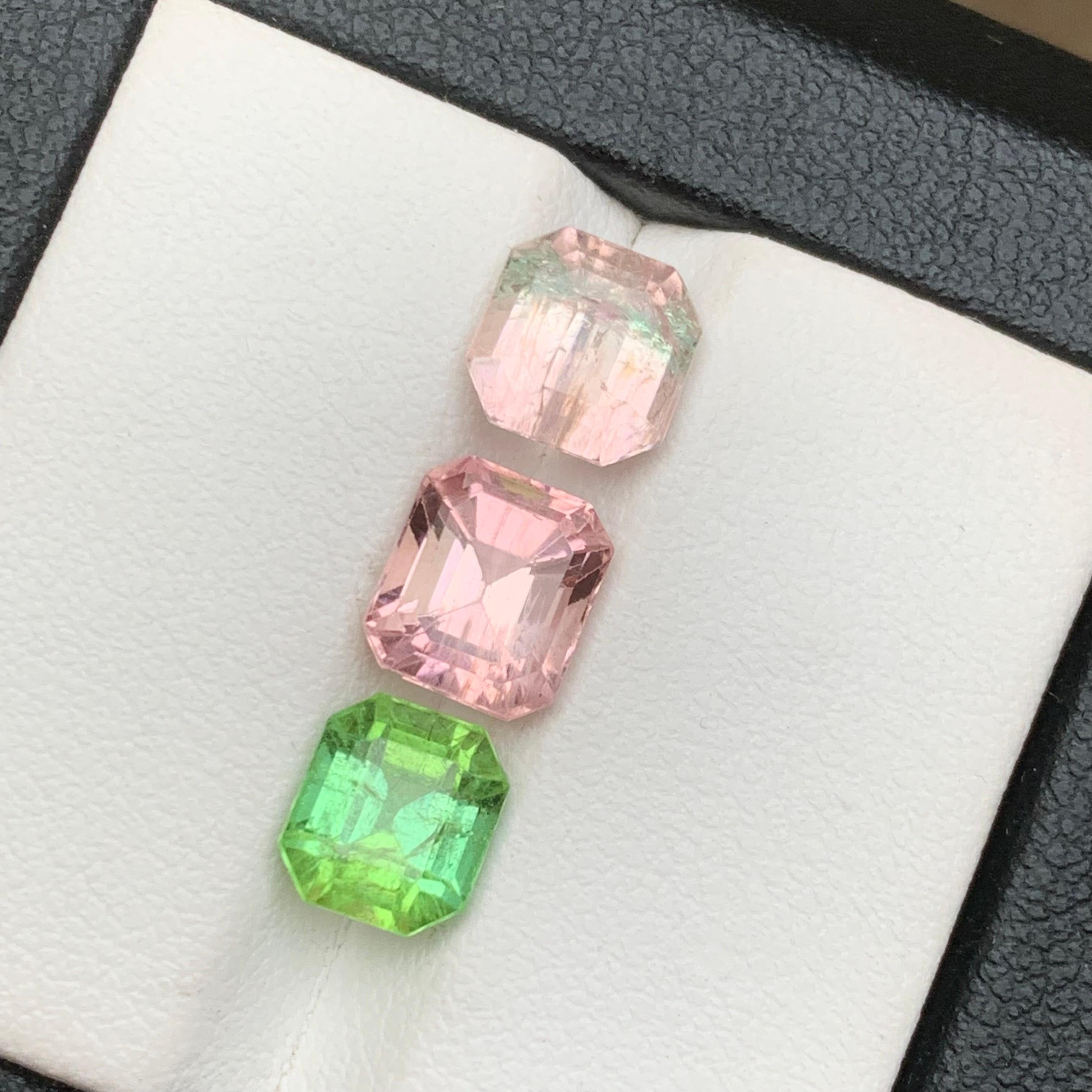 Bicolor, Pink & Mint Green Natural Tourmaline Loose Gemstones Lot 6.05Ct-Jewelry For Sale 7
