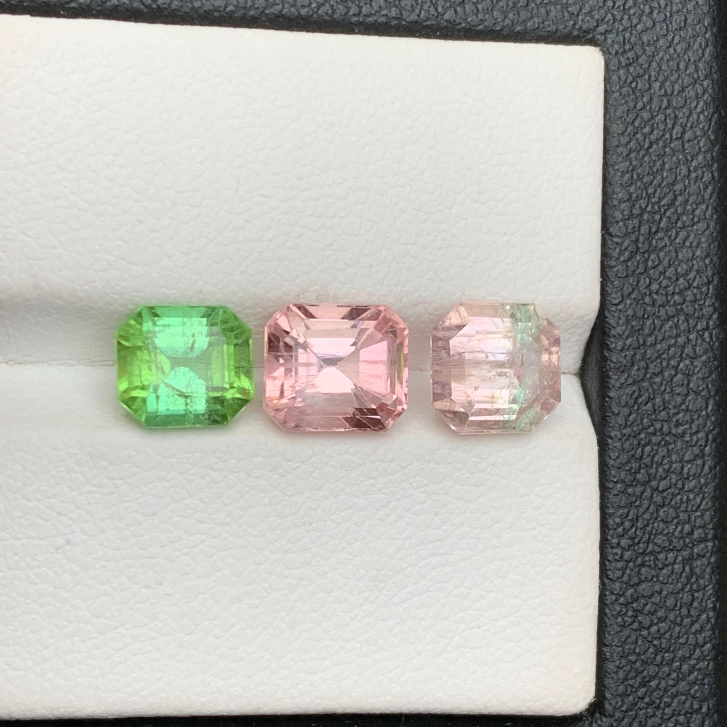 Bicolor, Pink & Mint Green Natural Tourmaline Loose Gemstones Lot 6.05Ct-Jewelry For Sale 1