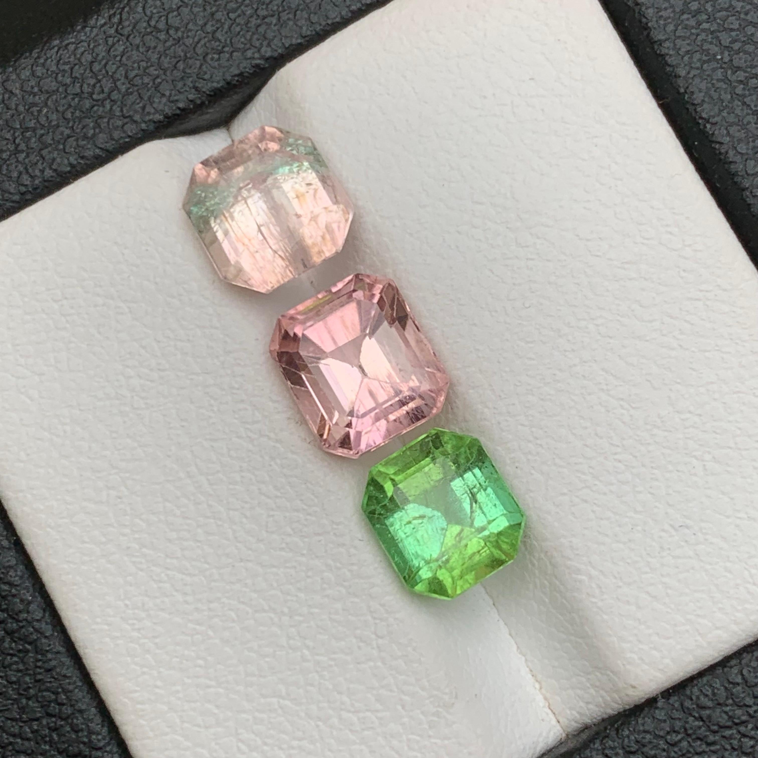 Bicolor, Pink & Mint Green Natural Tourmaline Loose Gemstones Lot 6.05Ct-Jewelry For Sale 2