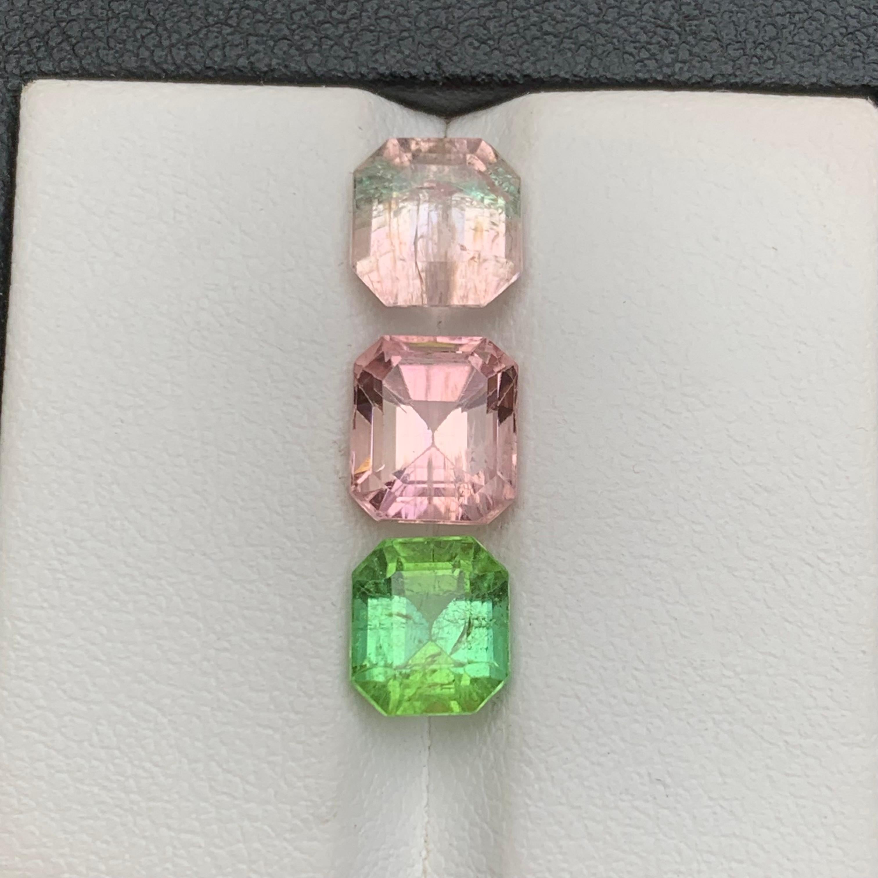 Bicolor, Pink & Mint Green Natural Tourmaline Loose Gemstones Lot 6.05Ct-Jewelry For Sale 3