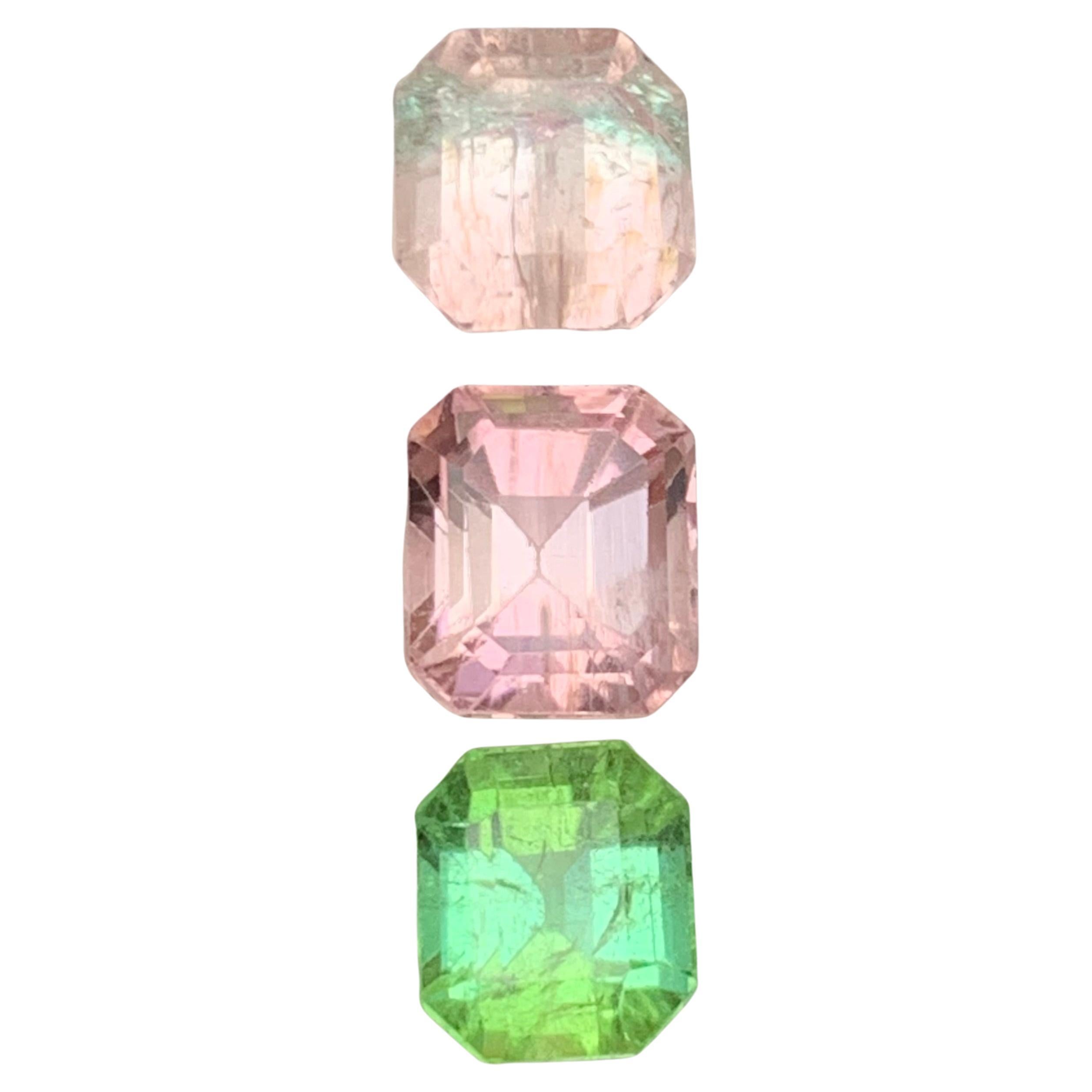 Bicolor, Pink & Mint Green Natural Tourmaline Loose Gemstones Lot 6.05Ct-Jewelry