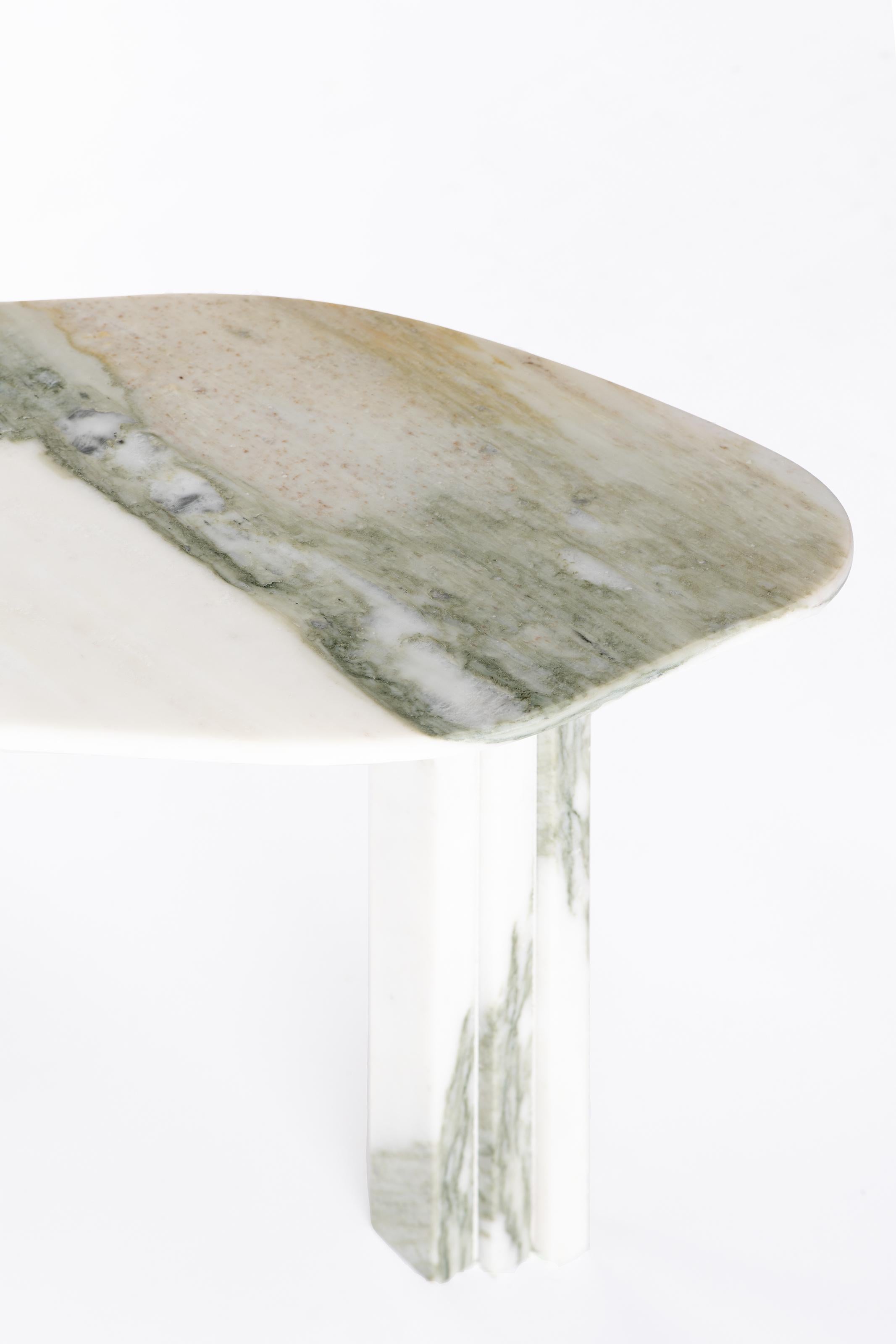 Italian Bicolor Sculptural Marble Coffee Table Signed by Lorenzo Bini