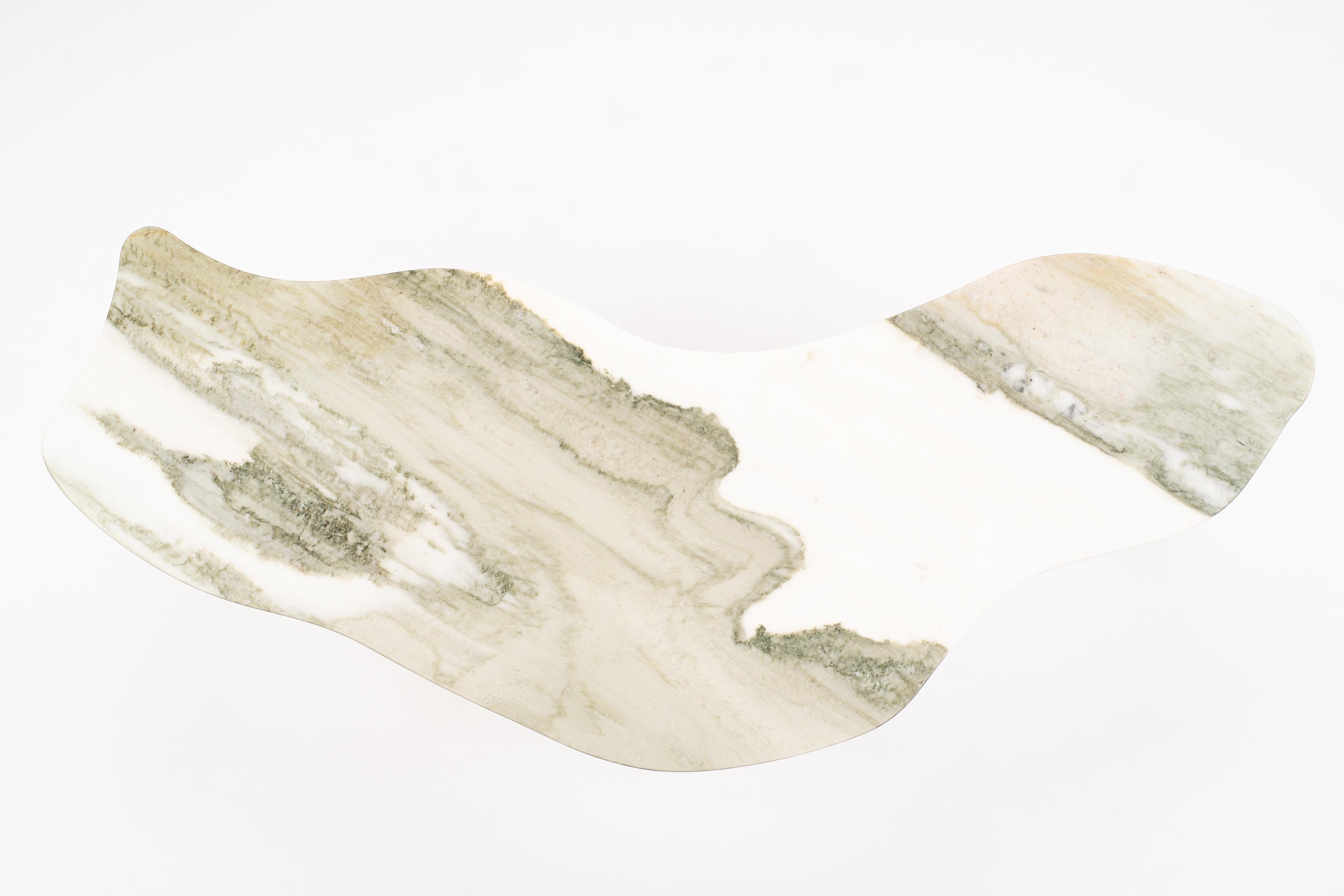 Bicolor sculptural marble table - Lorenzo Bini

Title: Calcatta

Measures:
- Dining table 250 x 100 x H 73.5 cm
- Coffee table 125 x 50 x H 37 cm

Material: fior di pesco carnico


SIX TABLEAUX is a series of marble tables designed by