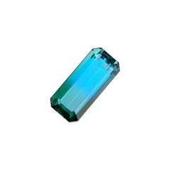Bicolor Tourmaline Emerald Cut Afghan Natural Blue Green Loose Gemstone