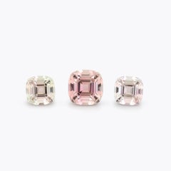 Bicolor Tourmaline Ring Earrings Loose Gemstone Set 12.09 Carats Cushion