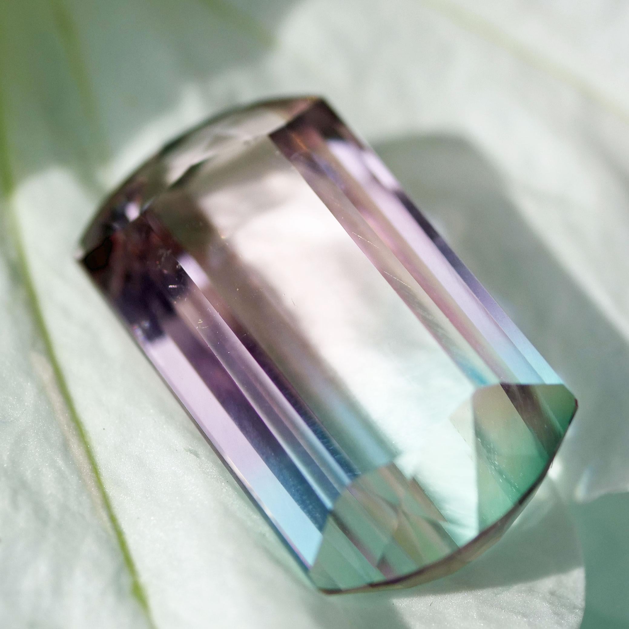 Bicolor Turmaline Saphire Ring baby pink blue loupeclean 14.85 ct Afghanistan For Sale 8