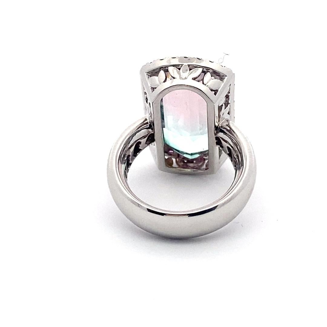 Anillo de zafiro turmalina bicolor rosa bebé azul loupeclean 14,85 ct Afganistán en venta 8