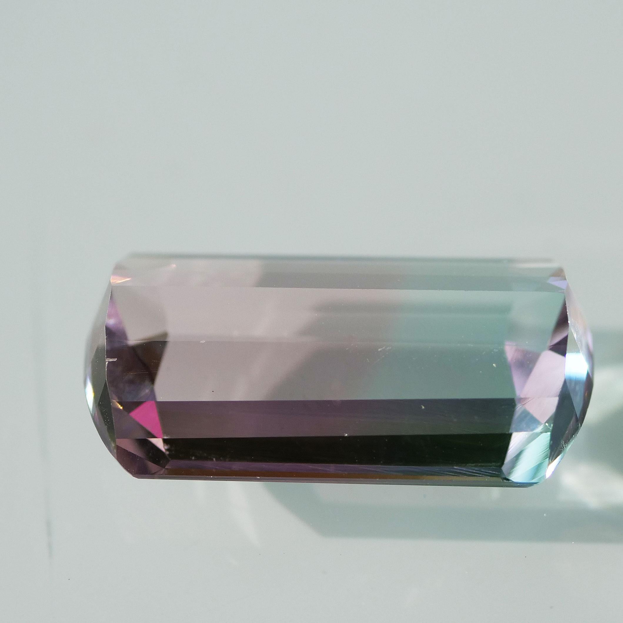 Bicolor Turmaline Saphire Ring baby pink blue loupeclean 14.85 ct Afghanistan For Sale 9