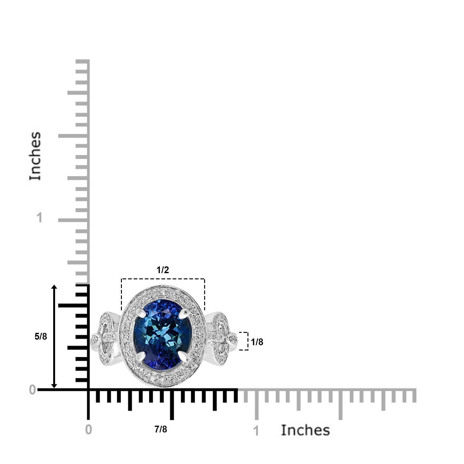 Anello bicolore con tanzanite non riscaldata e diamanti in vendita 1