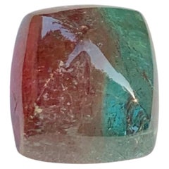 Bicolor Watermelon Suagrloaf Tourmaline Cabochon for Ring & Pendant Jewelry