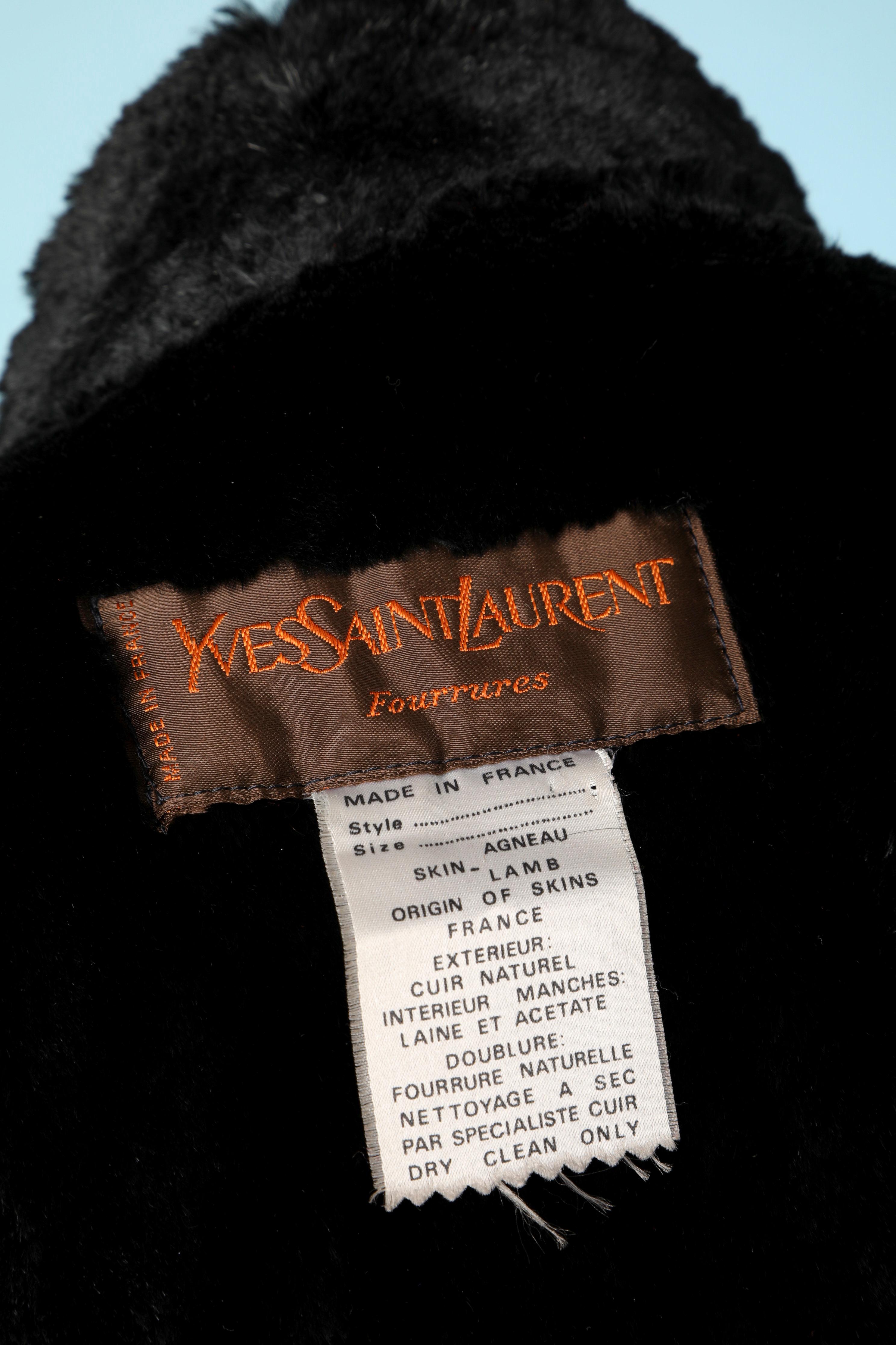 Bicolore shearling jacket Yves Saint Laurent Fourrures  1