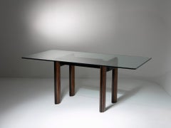 "Bicolore" Table, Glass Top by Luigi Caccia Dominioni for Azucena, Italy, 1980s