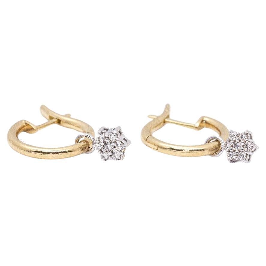 Bicolour Earrings with Diamonds For Sale