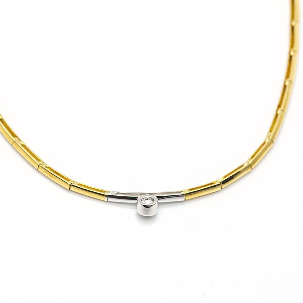 Bicolour Gold Collar with Diamond For Sale 2
