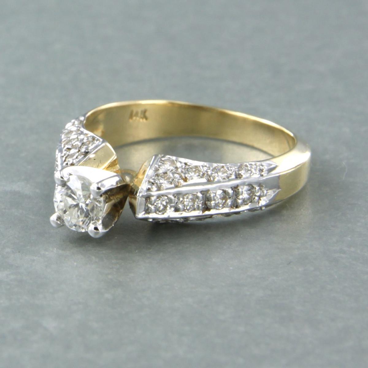 Brilliant Cut Bicolour Gold Diamond Ring For Sale