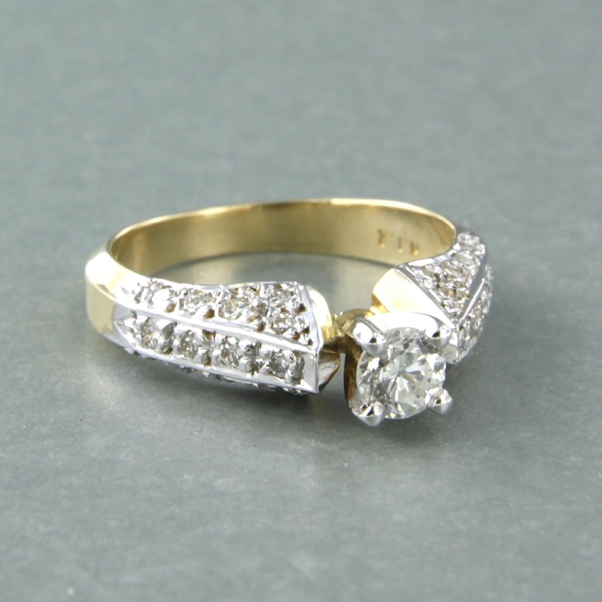 Bicolour Gold Diamond Ring In Good Condition For Sale In The Hague, ZH