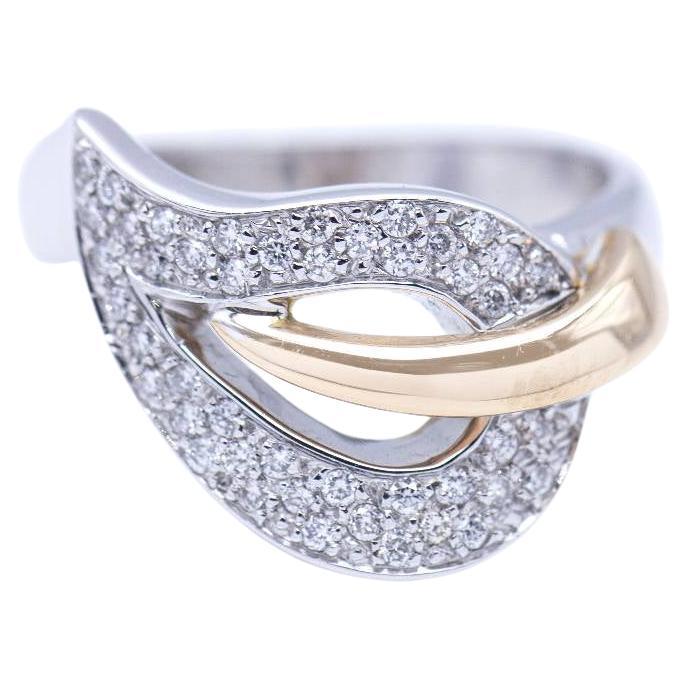 Bicolour Ring with Diamonds For Sale