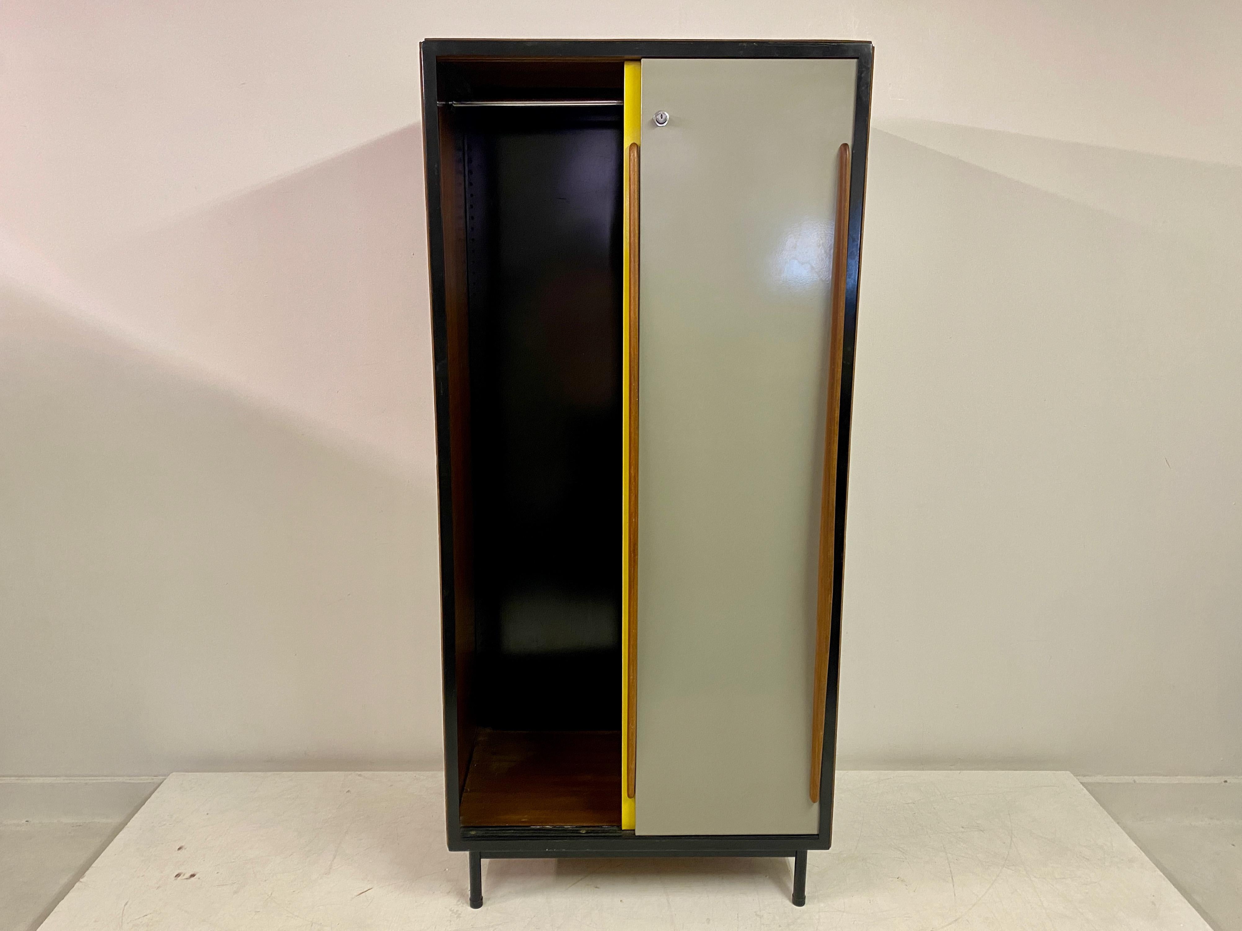 Aluminum Bicoloured Cabinet By Willy Van Der Meeren For Tubax For Sale