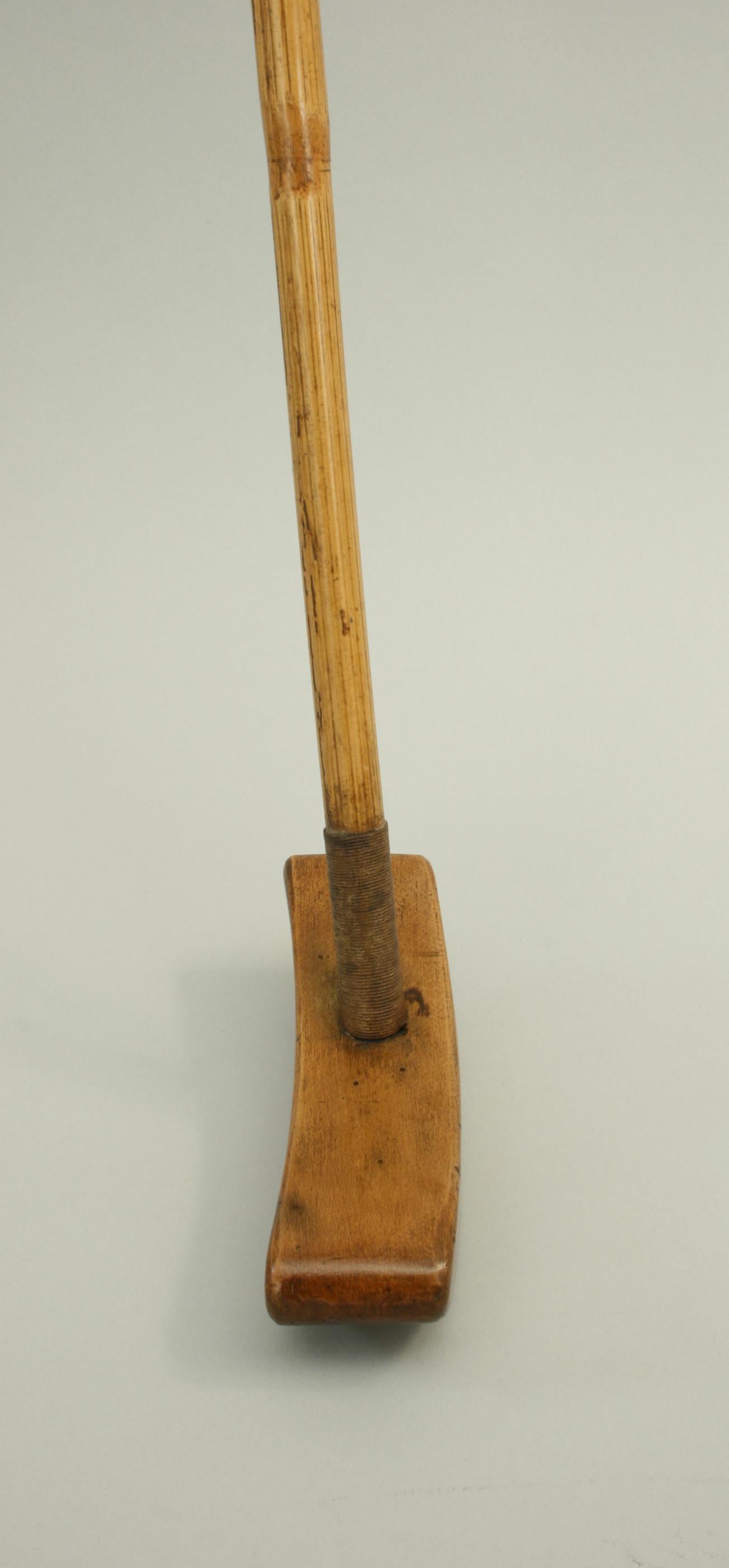 Unusual Bicycle Polo Mallet, Aldershot.

A wonderful bicycle polo mallet, no makers name is visible but J. Salter & Sons of Aldershot announced on their advertisements that they were the 'sole makers for bicycle polo sticks' and that it is 'a