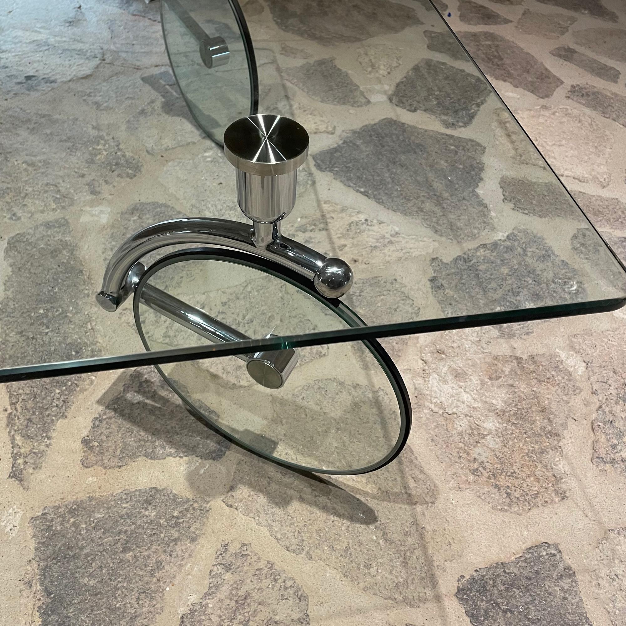 Late 20th Century Bicycle Tour Glass Square Coffee Table on Wheels Gae Aulenti Fontana Arte Italy