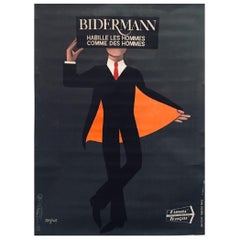 Bidermann, Dress Up Men like Men by Savignac Original Vintage Poster