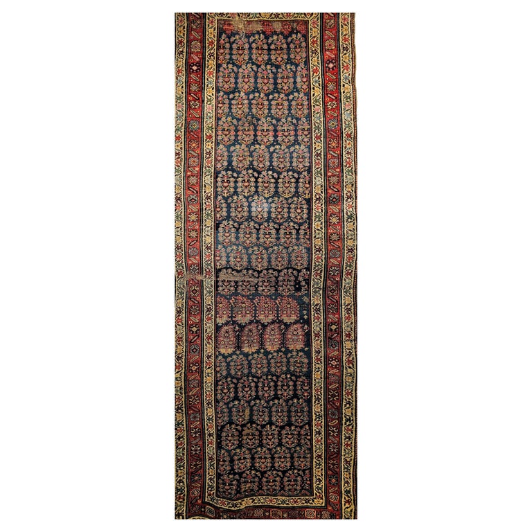 Tapis de couloir en laine 409x85 rouge Bidjar