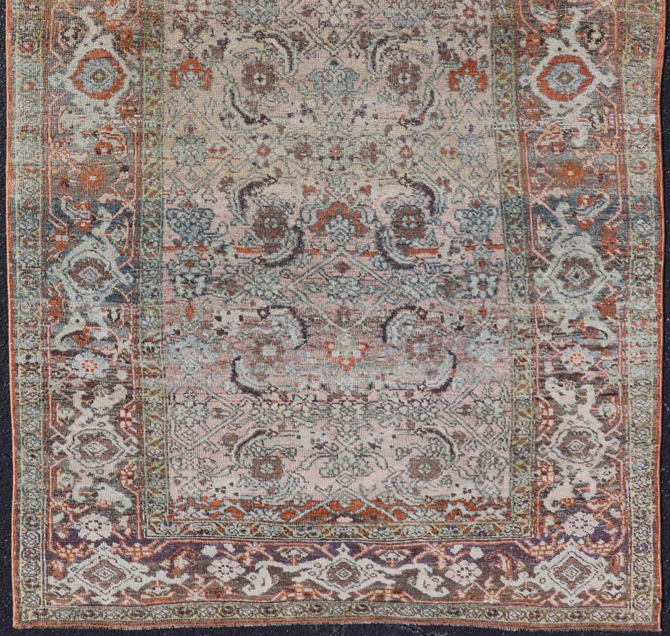 Bidjar Tapis persan ancien à motifs floraux et géométriques complexes 4'6 x 8'1 en vente 2