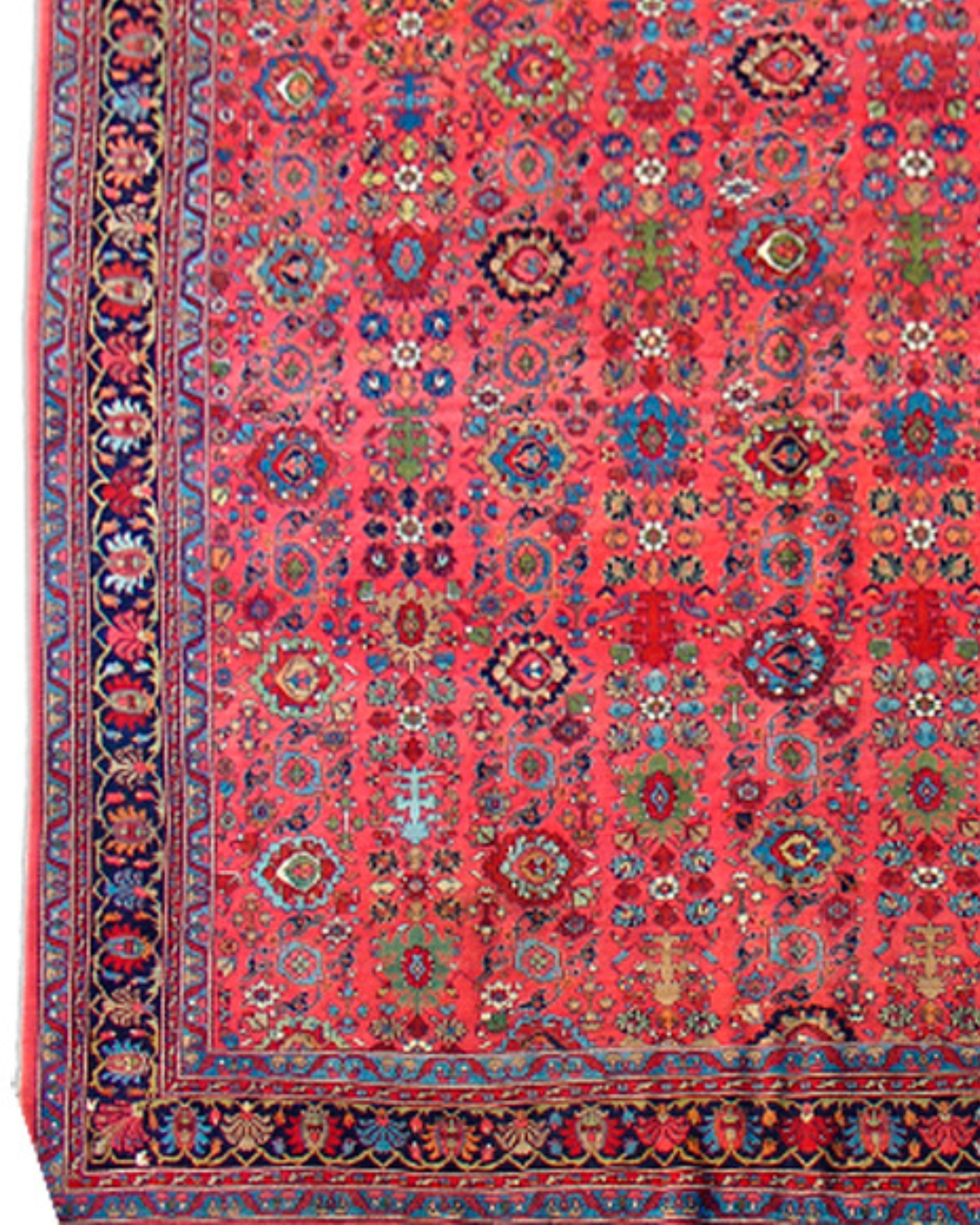 Hand-Knotted Antique Oversized Persian Bidjar Carpet, Early 20th Century For Sale
