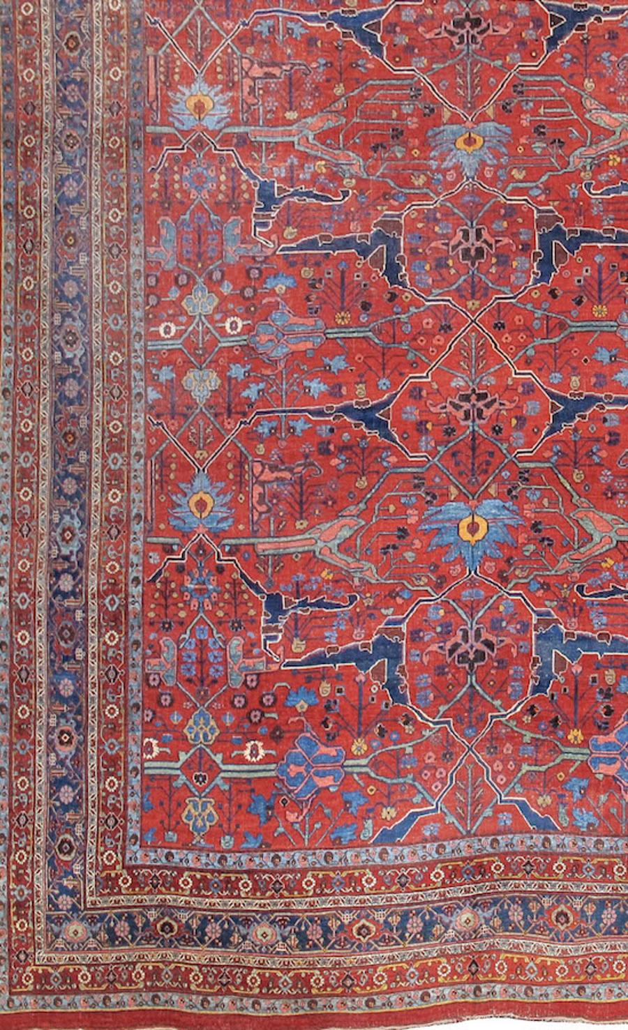 Large Oversized Antique Persian Bidjar Carpet, Late 19th Century In Good Condition For Sale In San Francisco, CA