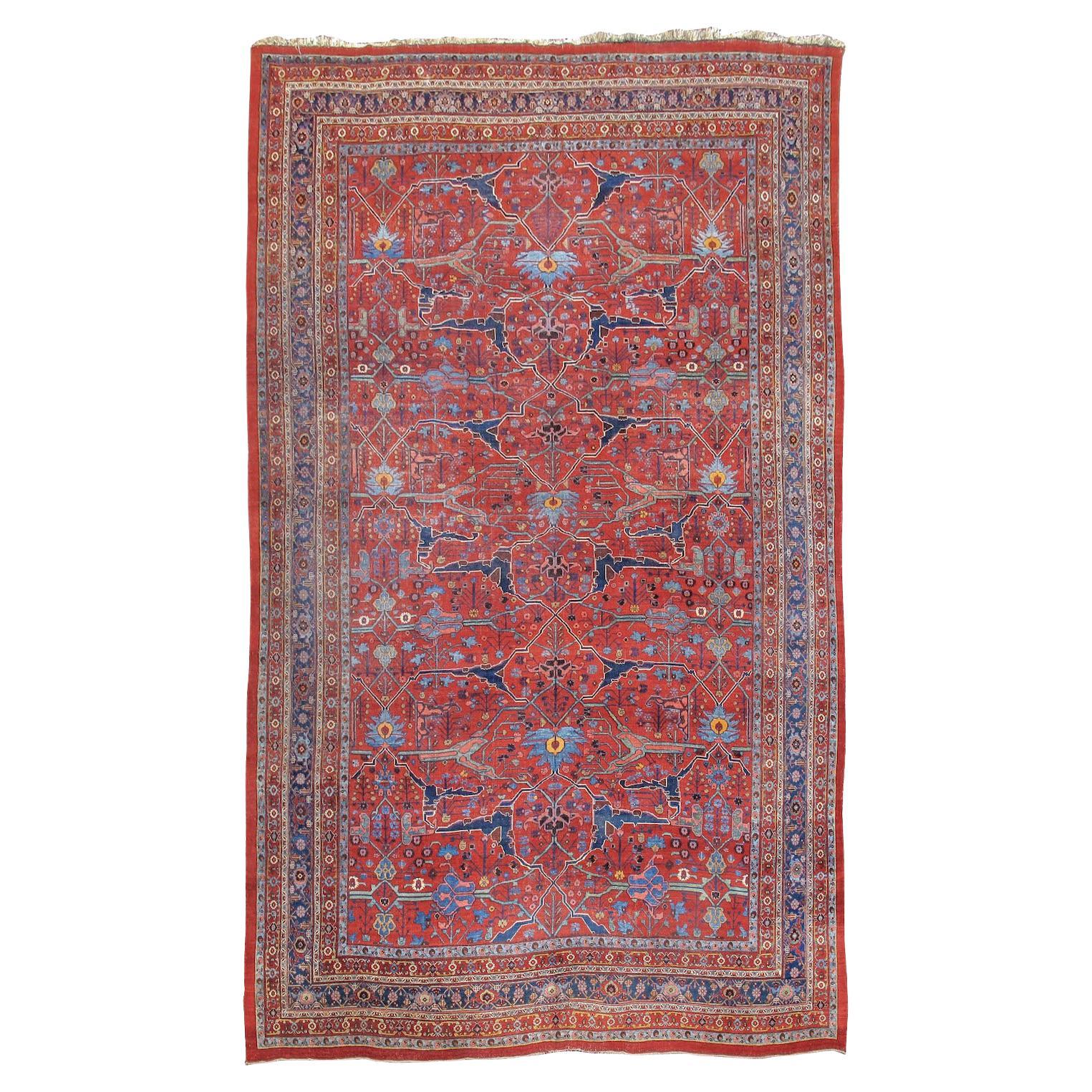 Large Oversized Antique Persian Bidjar Carpet, Late 19th Century