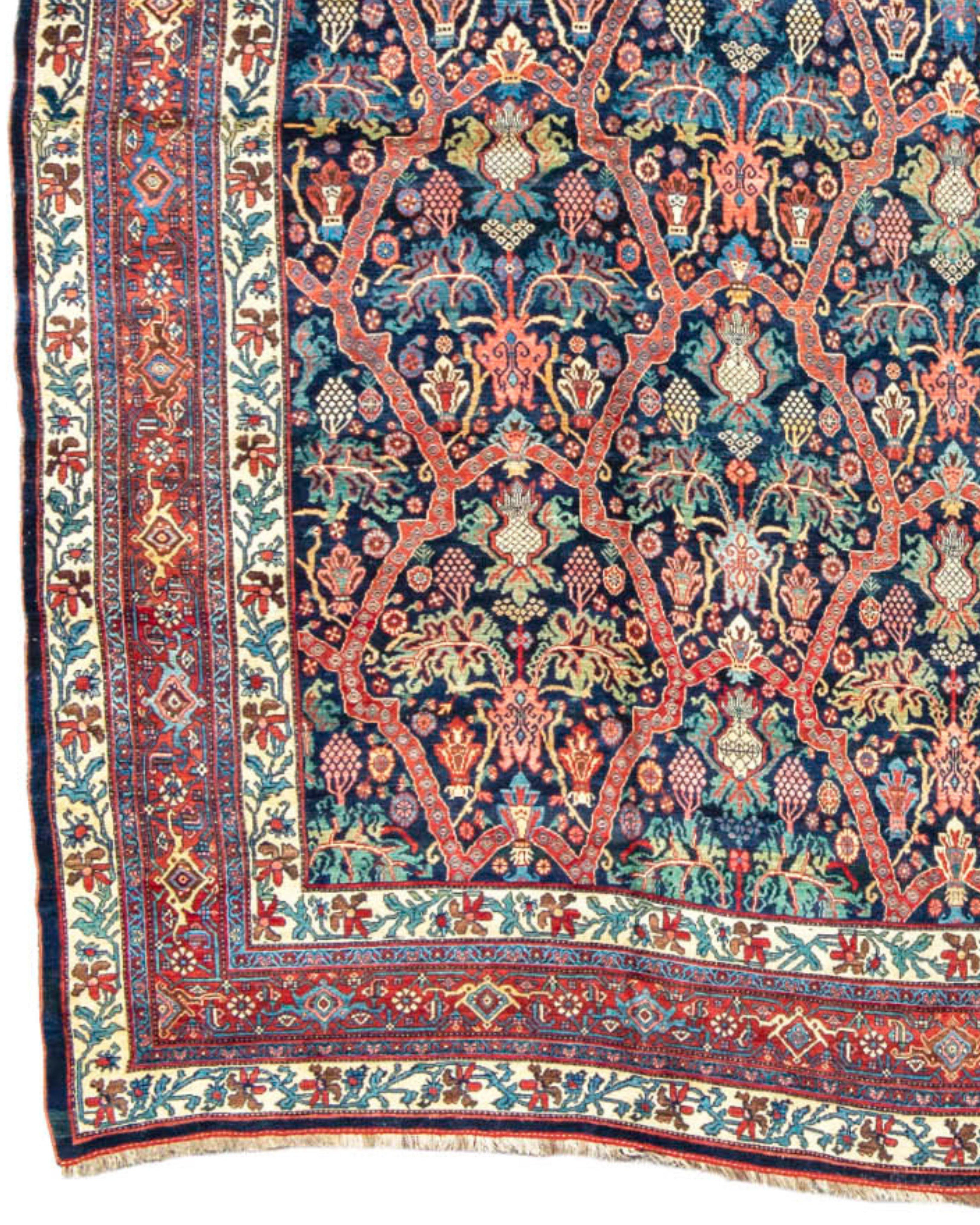 Hand-Woven Large Antique Persian Bidjar Carpet, Late 19th Century For Sale
