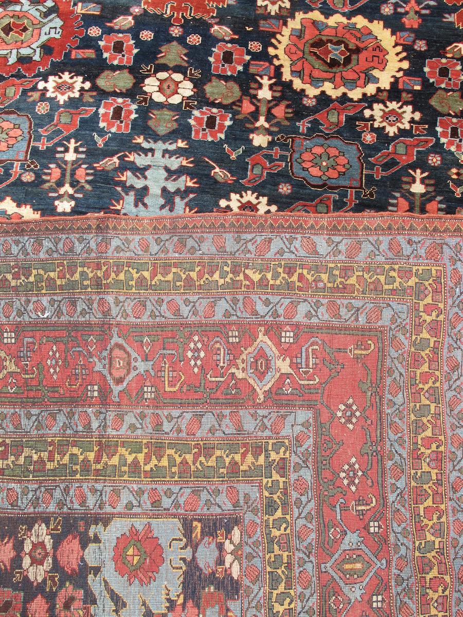 Large Antique Persian Bidjar Carpet, Late 19th Century In Good Condition For Sale In San Francisco, CA