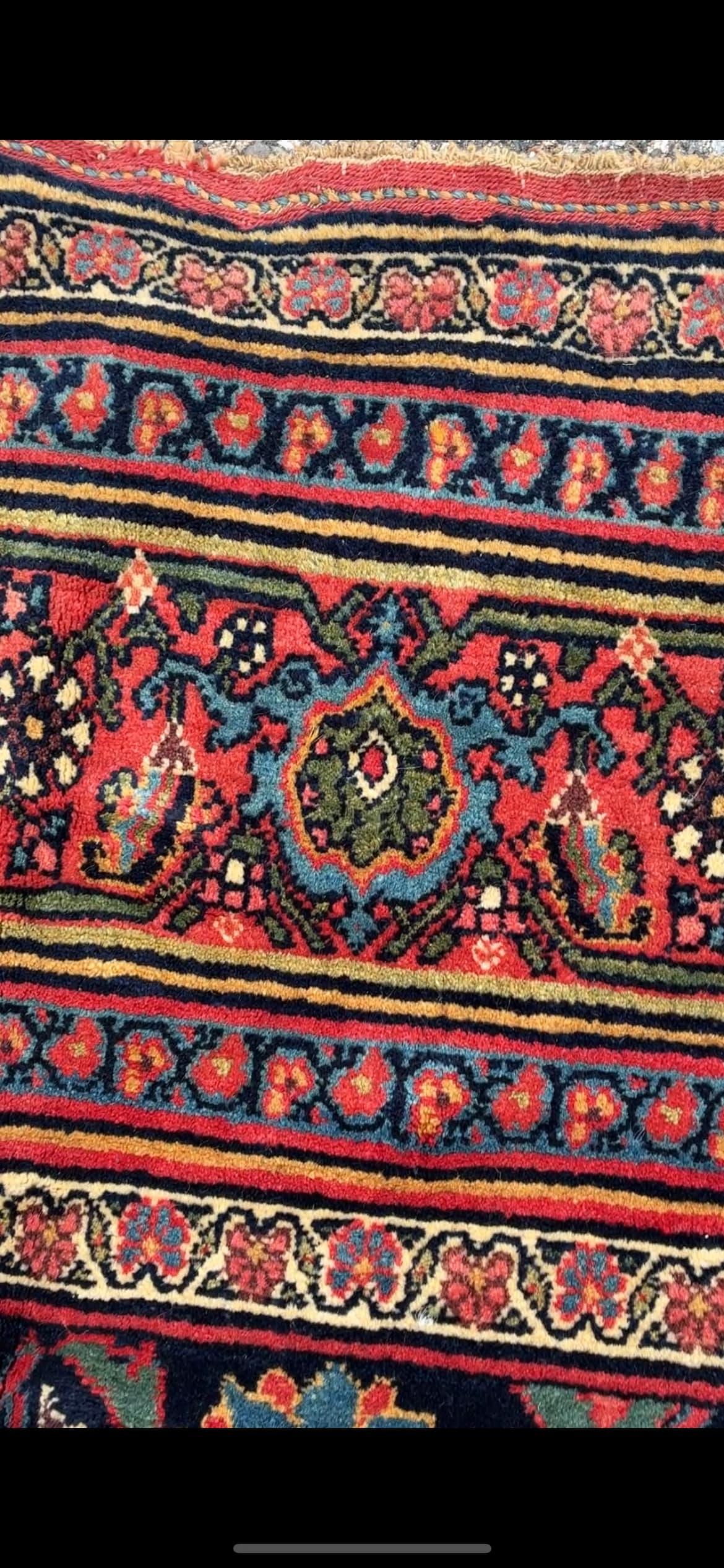 Hand-Knotted Bidjar long rug, c. 1900 For Sale