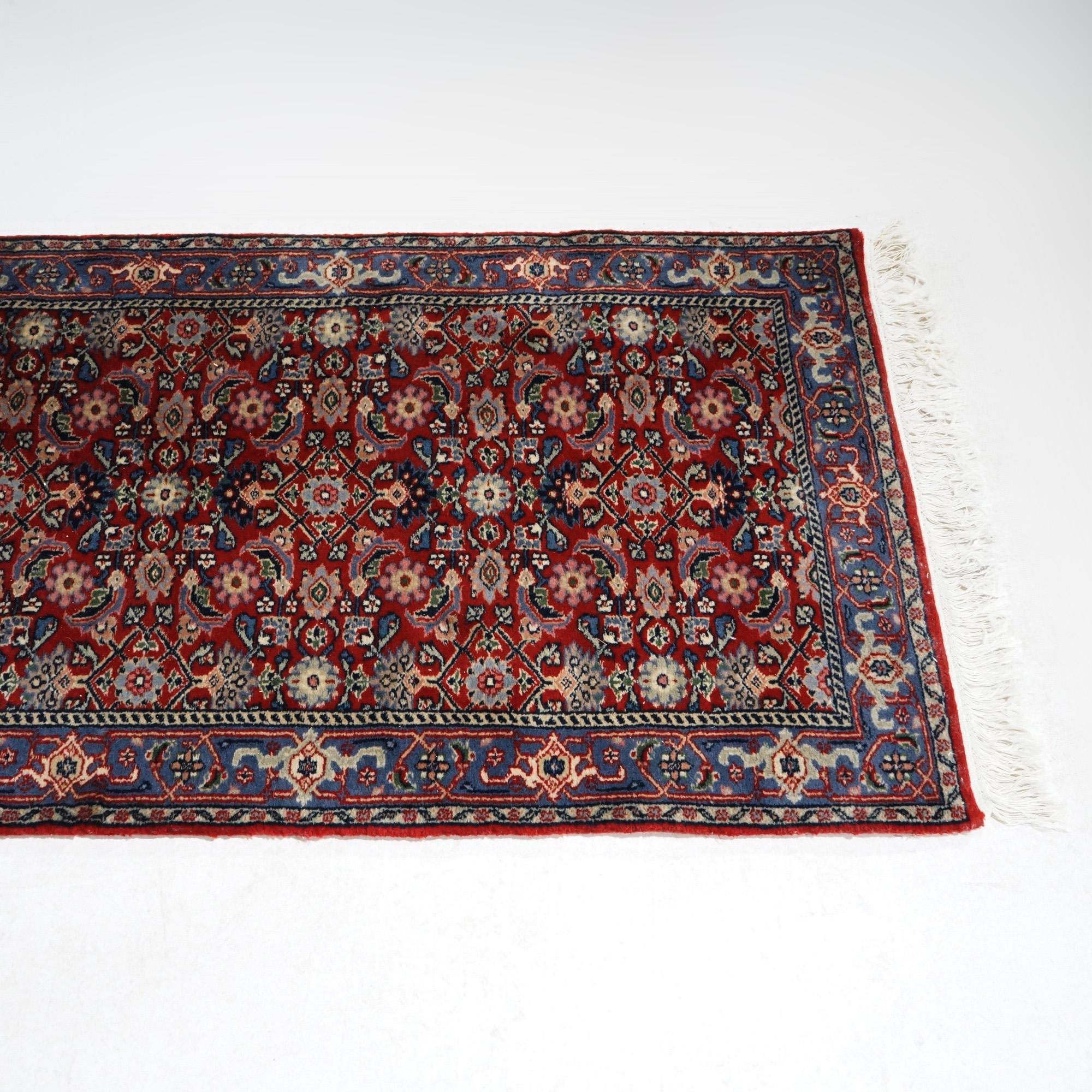 Bidjar Oriental Wool Rug Runner with Herati Design by Fritz and La Rue