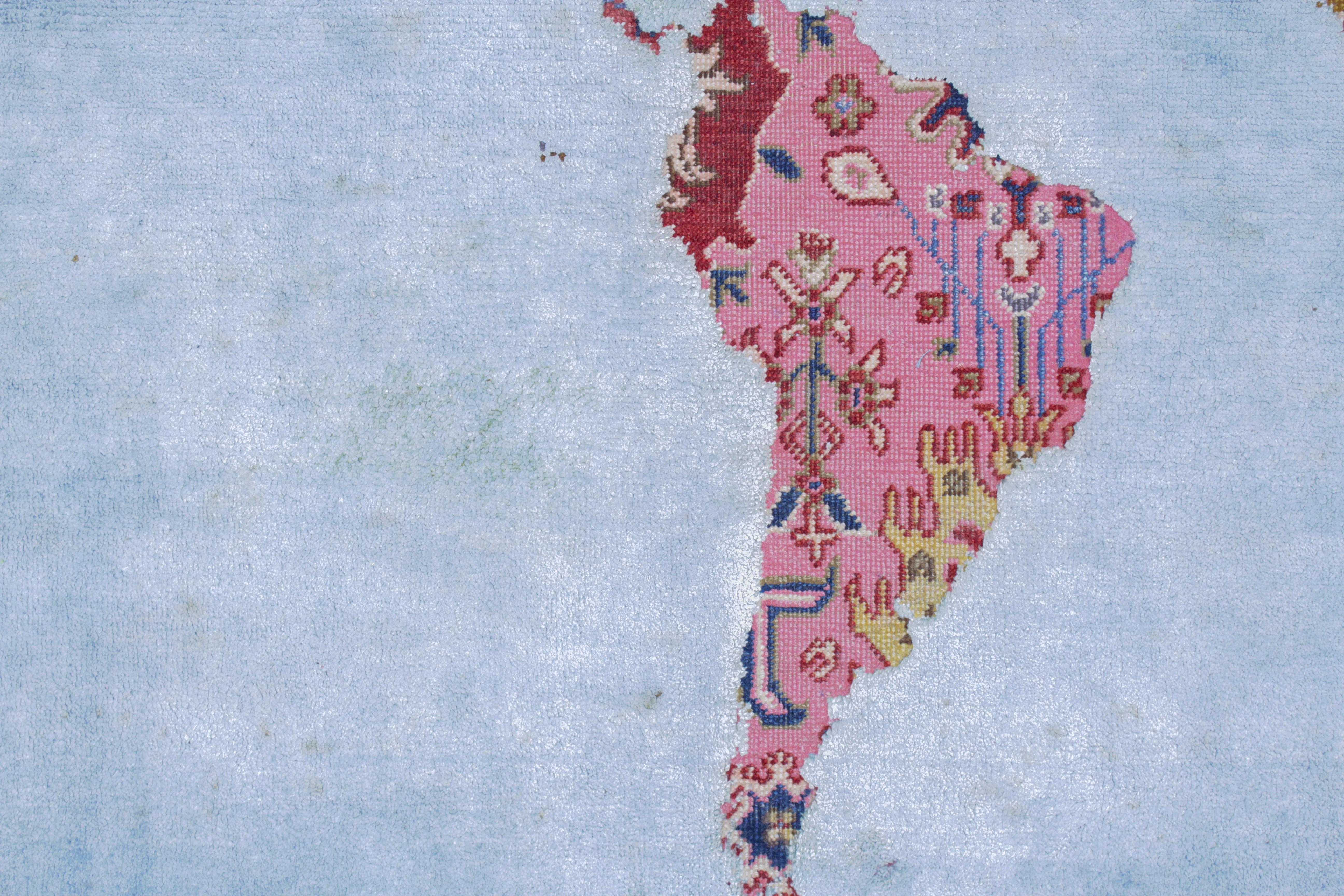 Indien Bidjar Paddington World Rug Map Day Version de Jan Kath