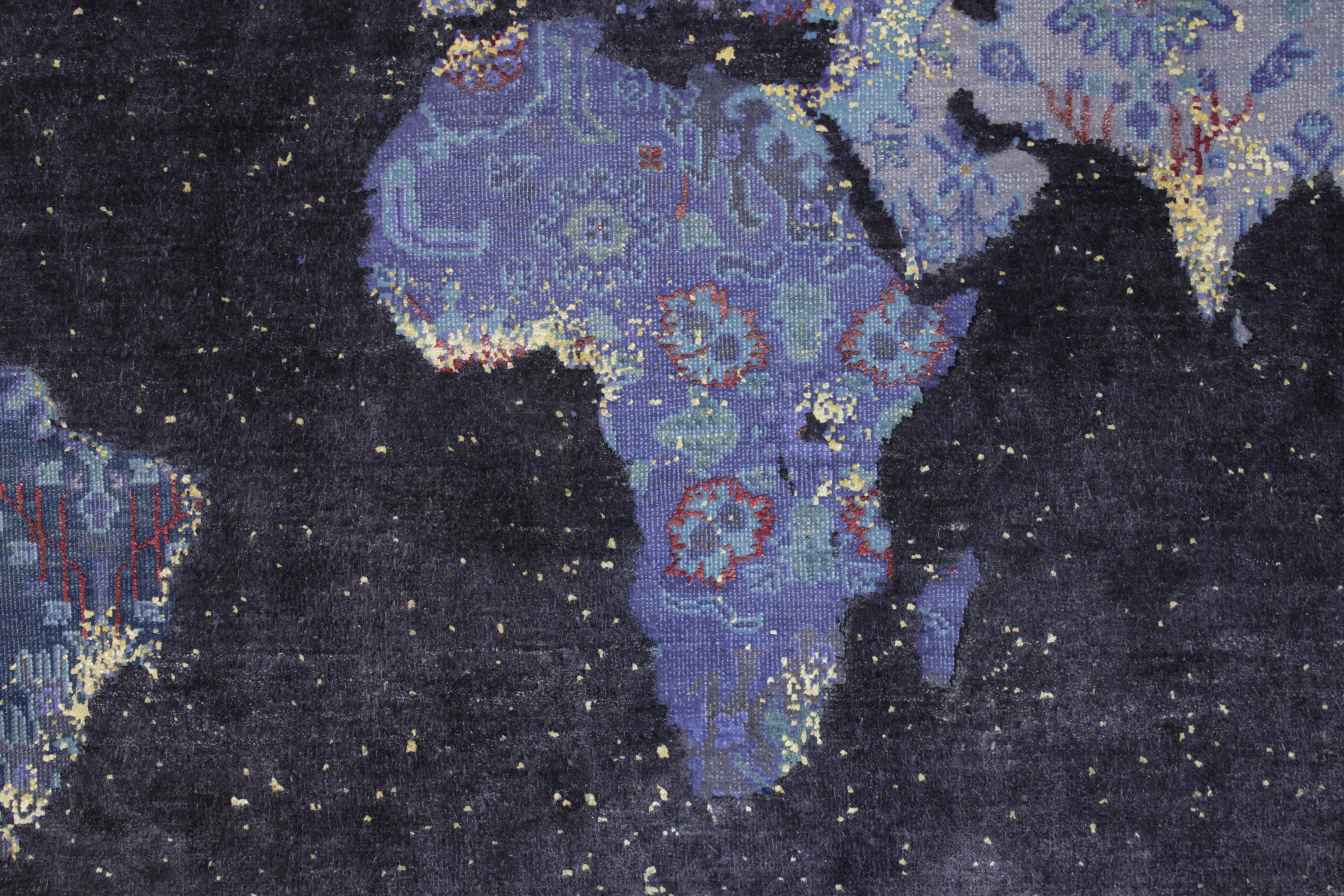 Indian Bidjar Paddington World Rug Map Night Version by Jan Kath