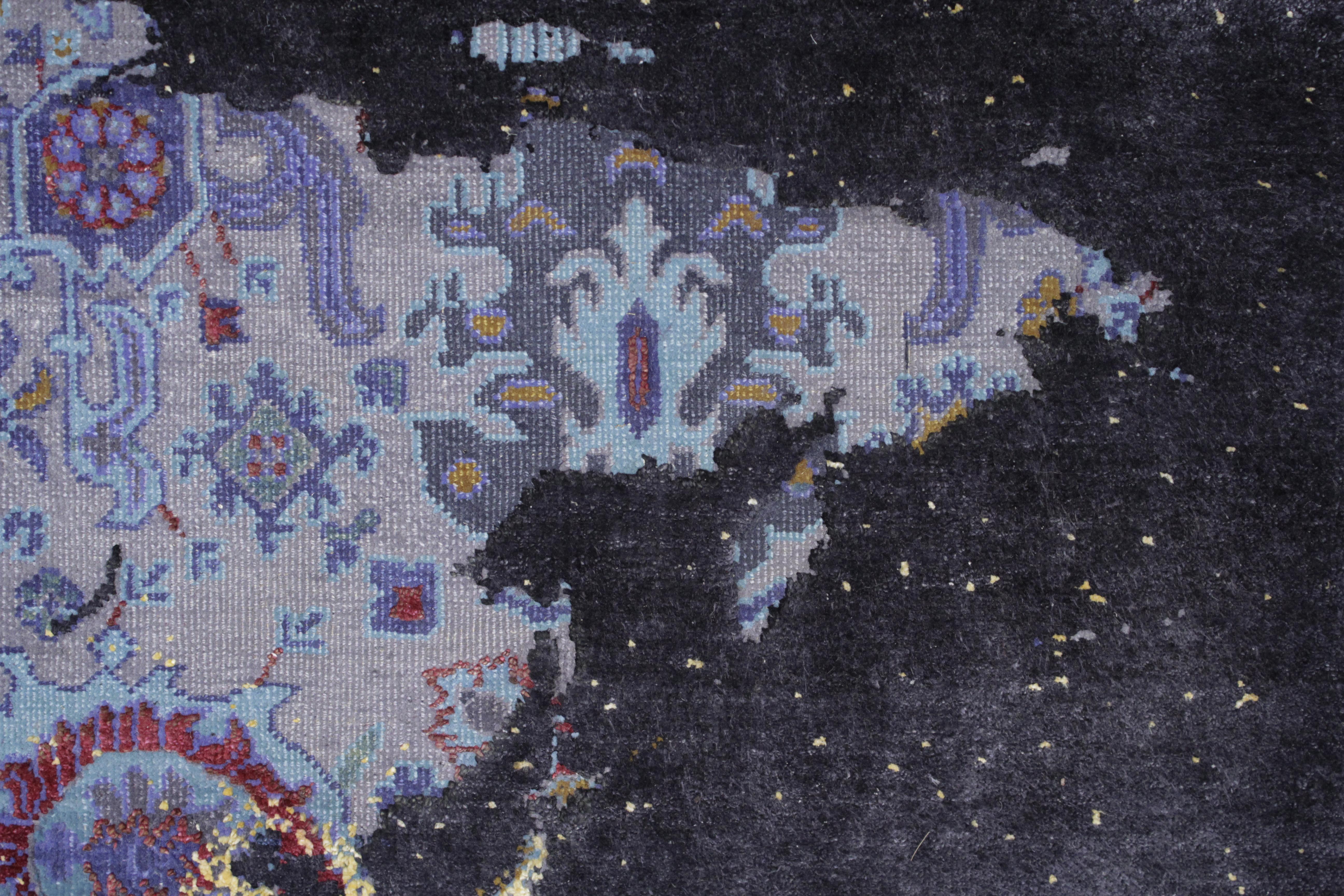 Bidjar Paddington World Rug Map Night Version by Jan Kath In New Condition In Milan, IT
