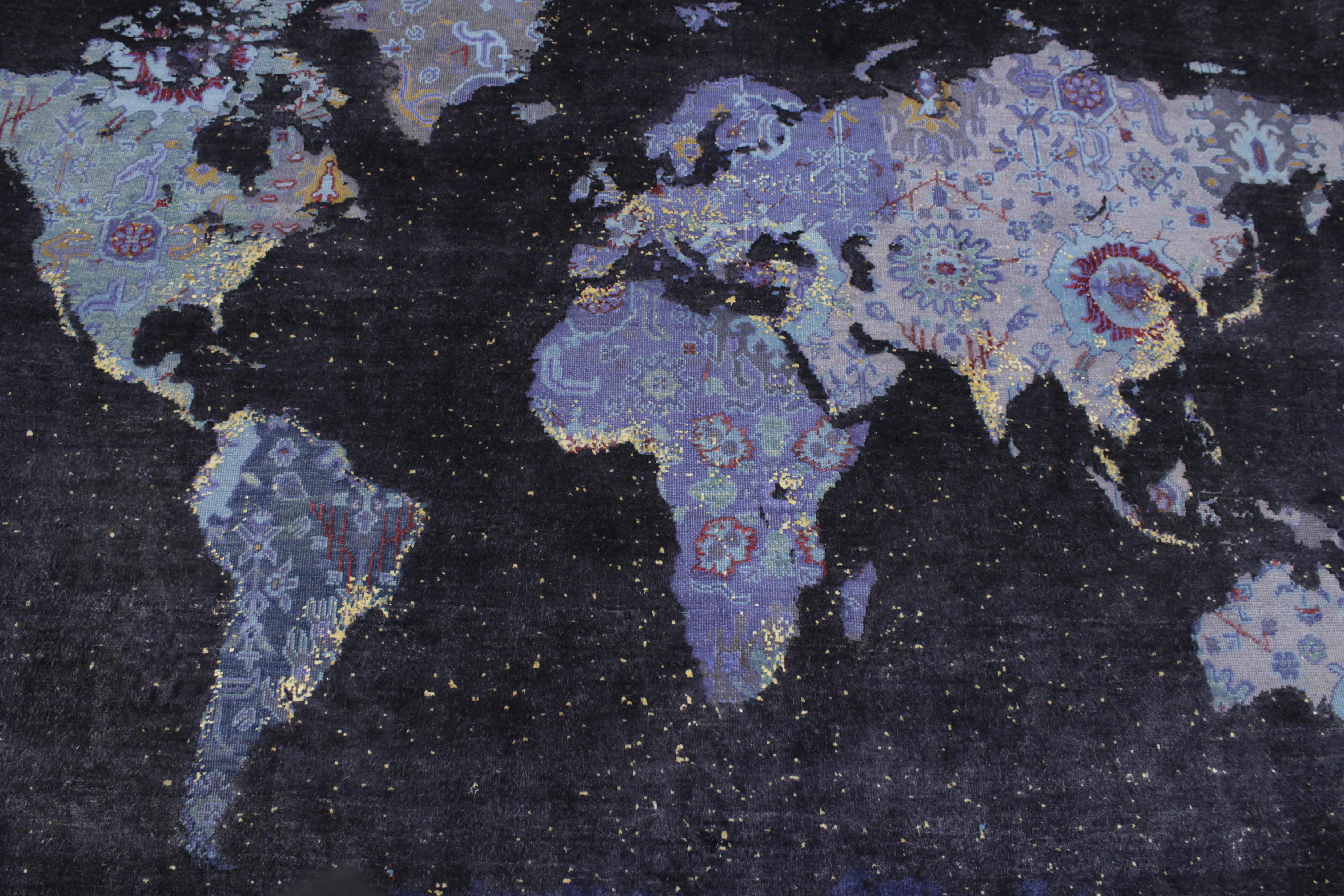 Bidjar Paddington World Rug Map Night Version by Jan Kath 1