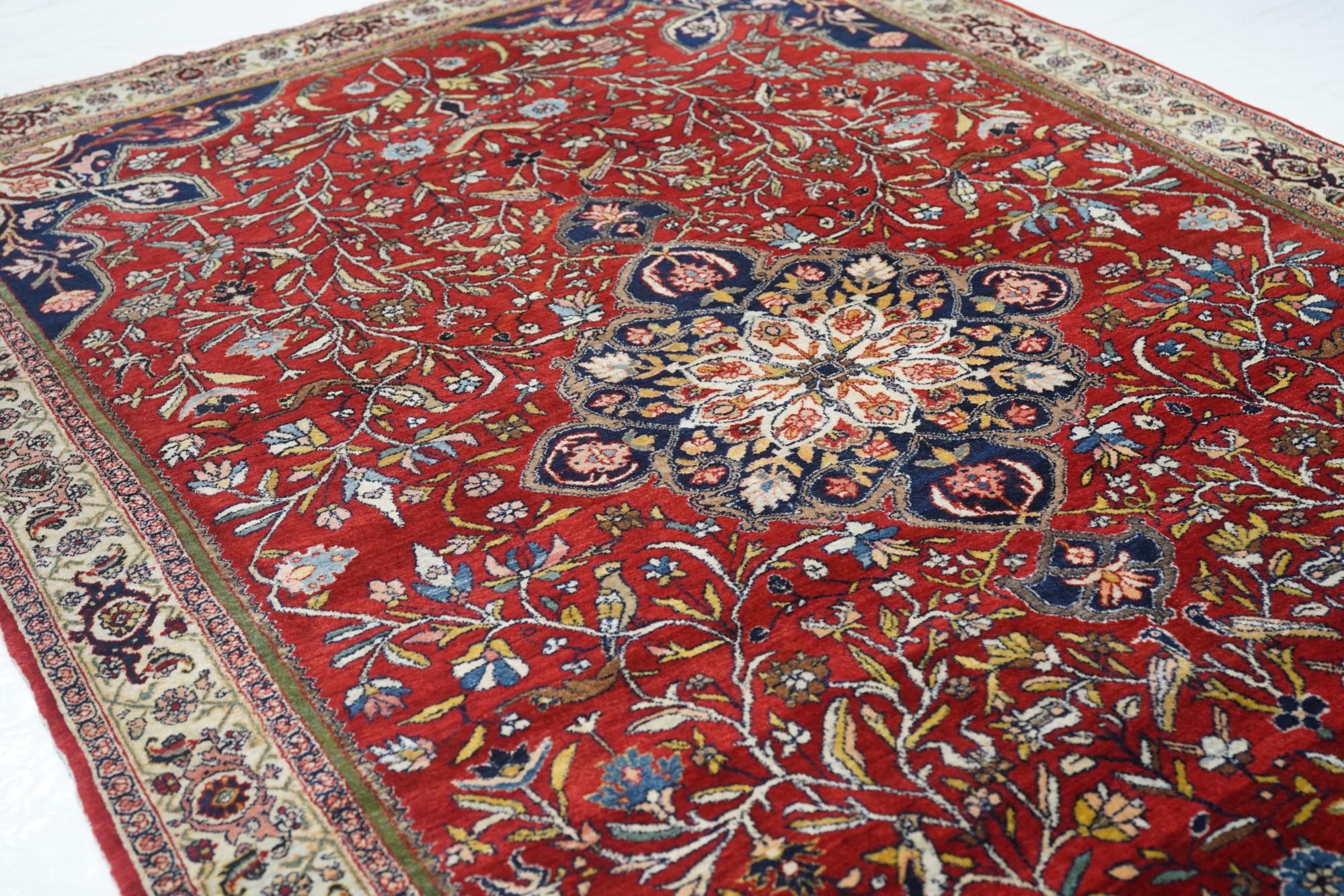 Alfombra Bidjar Antigua 4'9'' x 7'2'' Fines del siglo XIX en venta