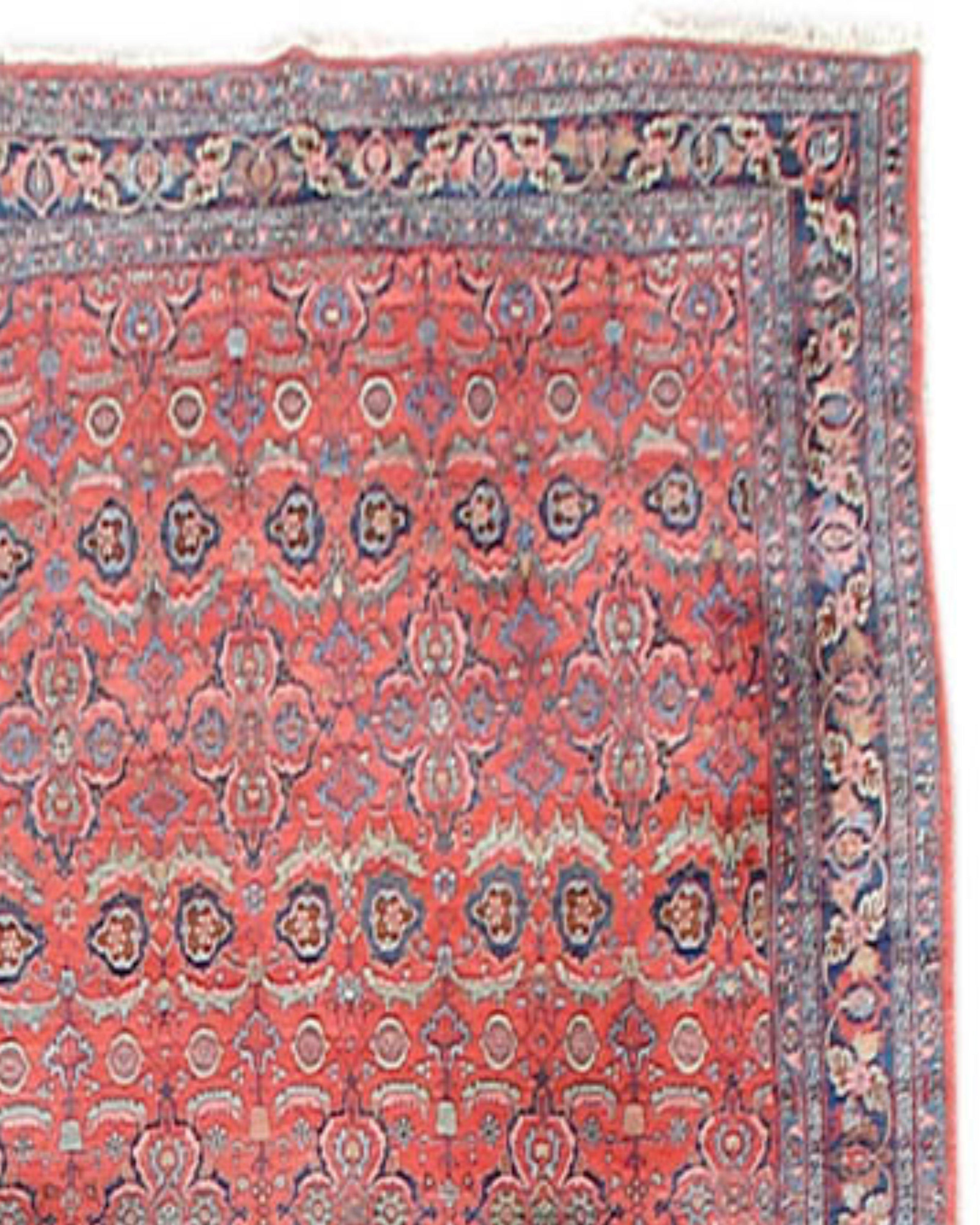 Large Antique Persian Bidjar Rug, Early 20th Century

Fine drawing combined with sturdy construction are the hallmarks of great Bidjar carpets. This elegant oversized example is in keeping with some of the best of the genre. Delicate rows of