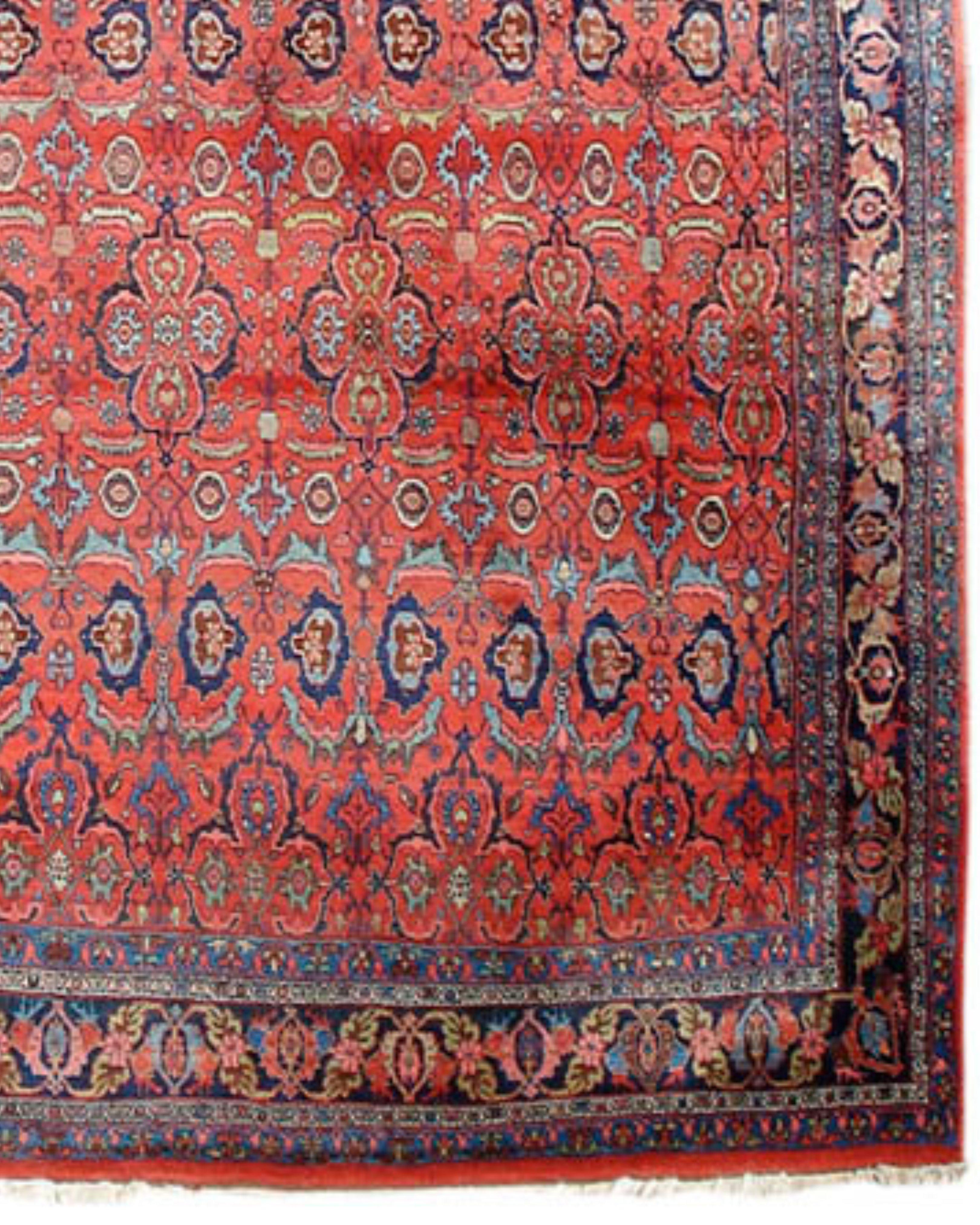 Wool Large Antique Persian Bidjar Rug, Early 20th Century For Sale