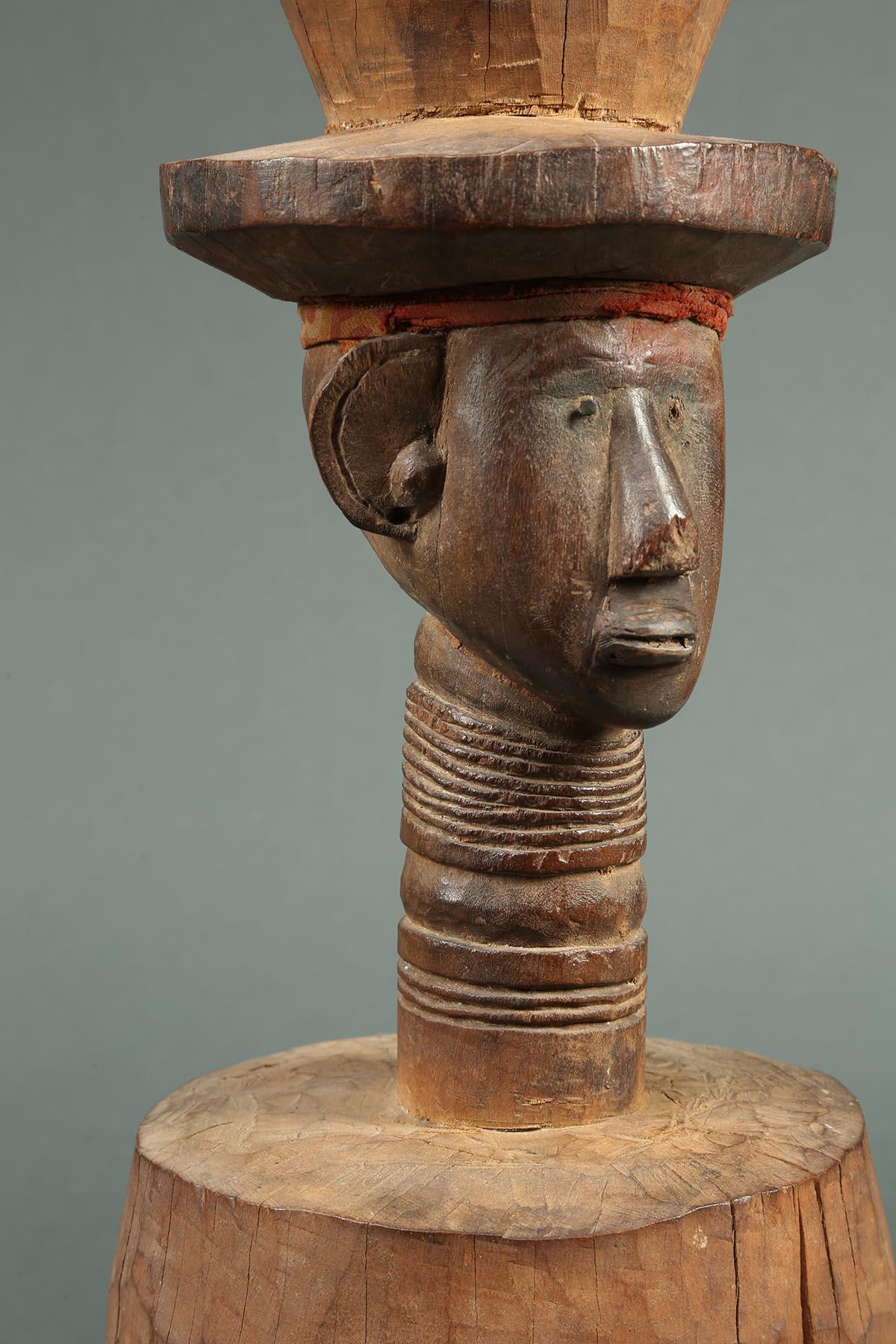 20th Century Bidjogo Tribal Altar Sculpture with Head, Guinea-Bissau, Africa