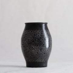 Bidri Jarrón Tradicional Indio Fundido a Mano en Túnez