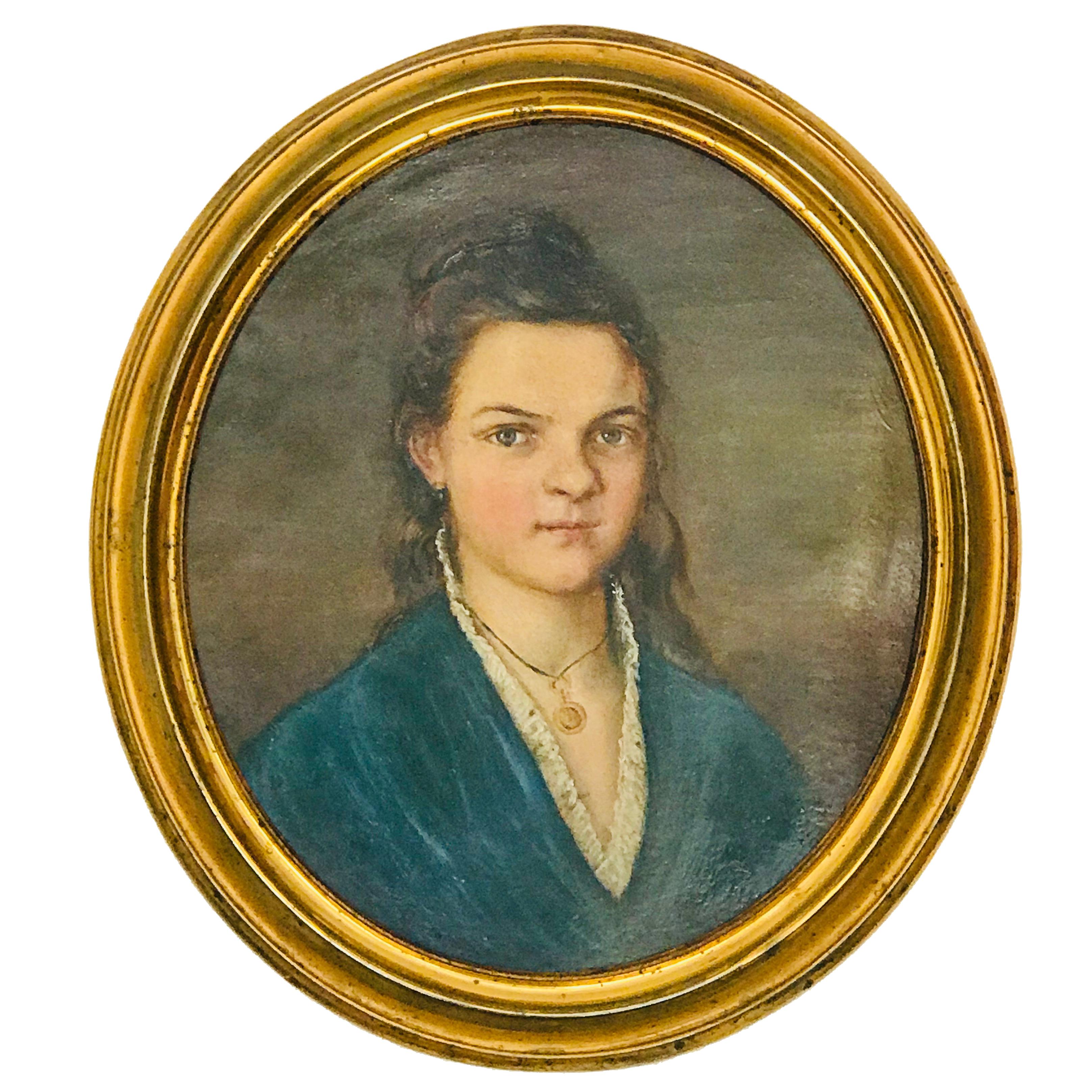 Biedermaier Portret "1840" For Sale
